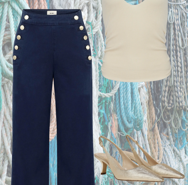 Fisherman Aesthetic Outfit with Jeans and Halter Top