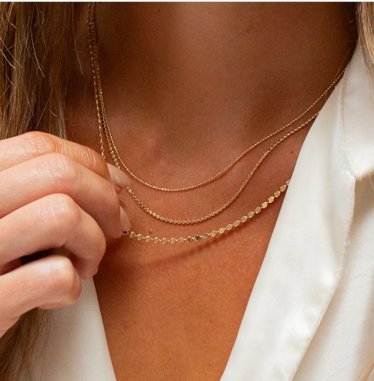 Ball Bead Trio Necklace