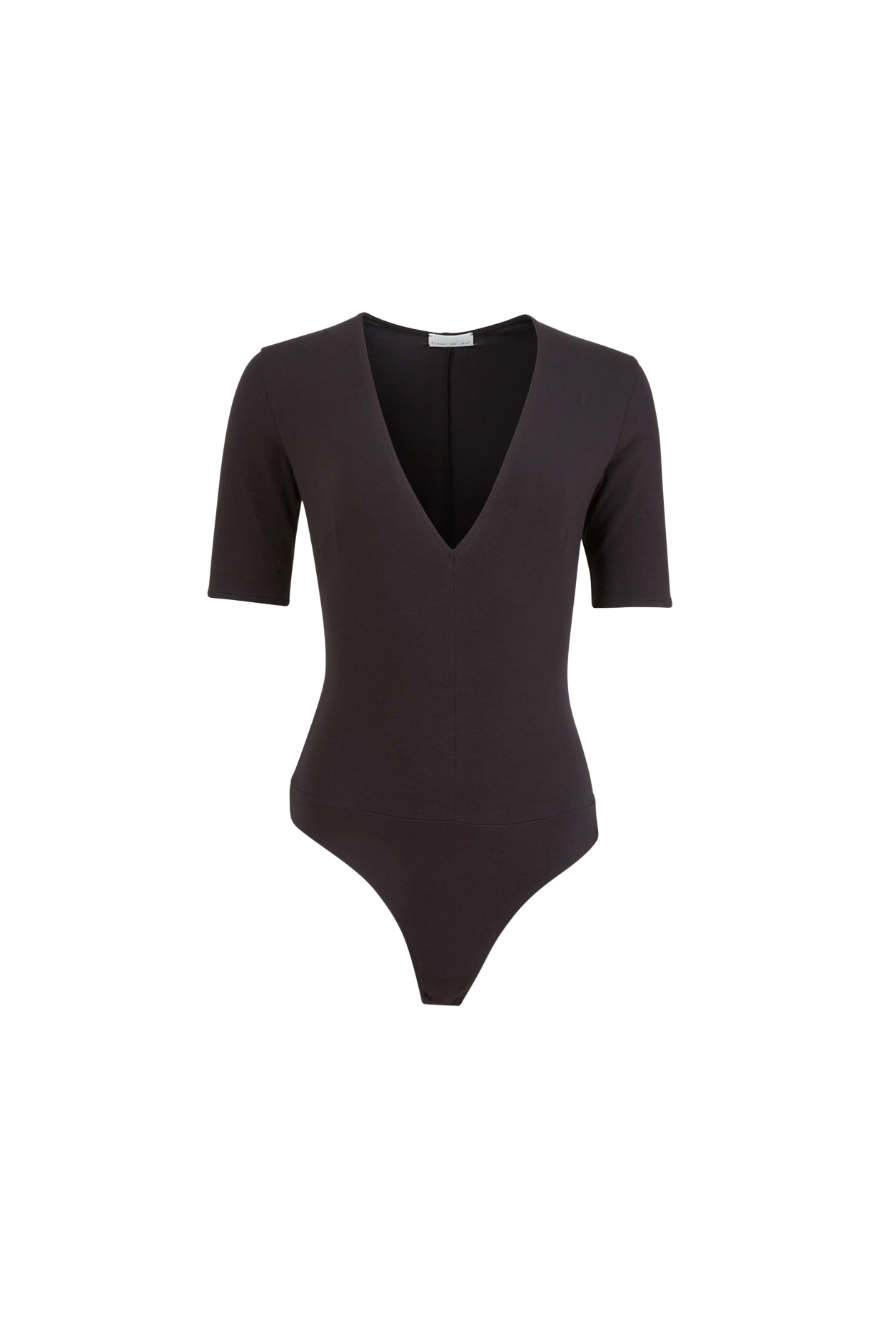 Organic Cotton Deep Plunge Bodysuit
