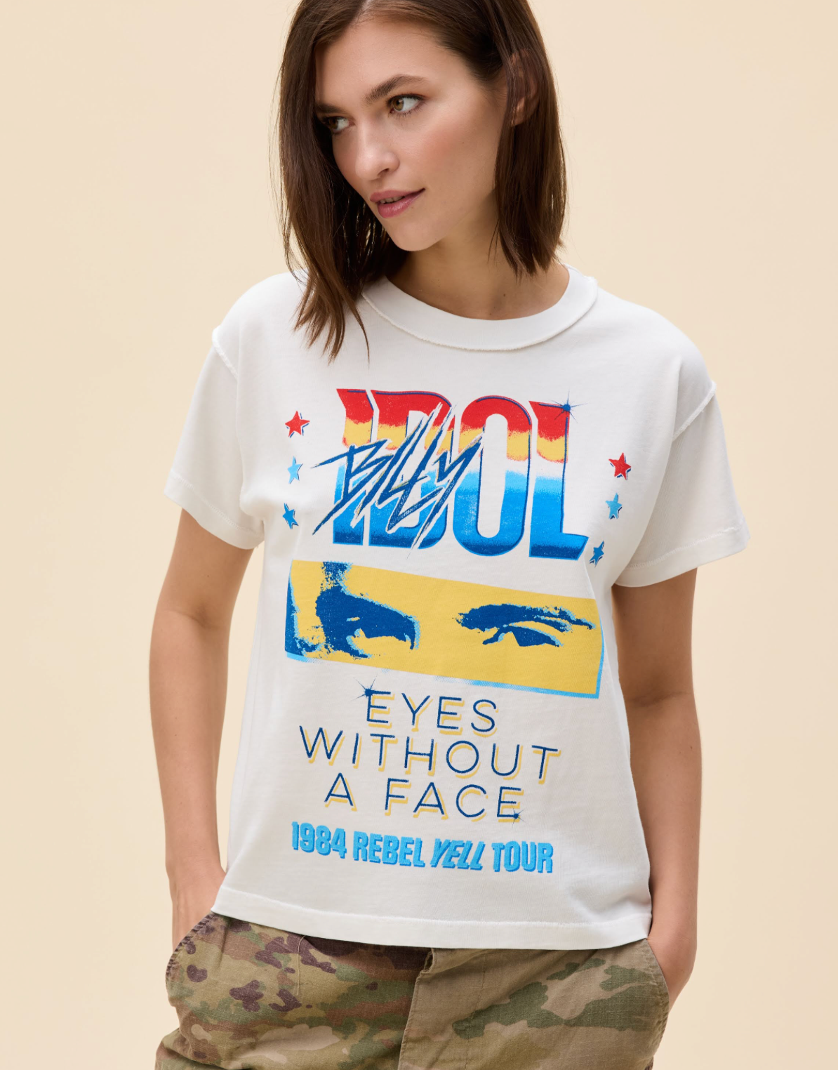 Billy Idol Eyes Without a Face Reverse GF Tee