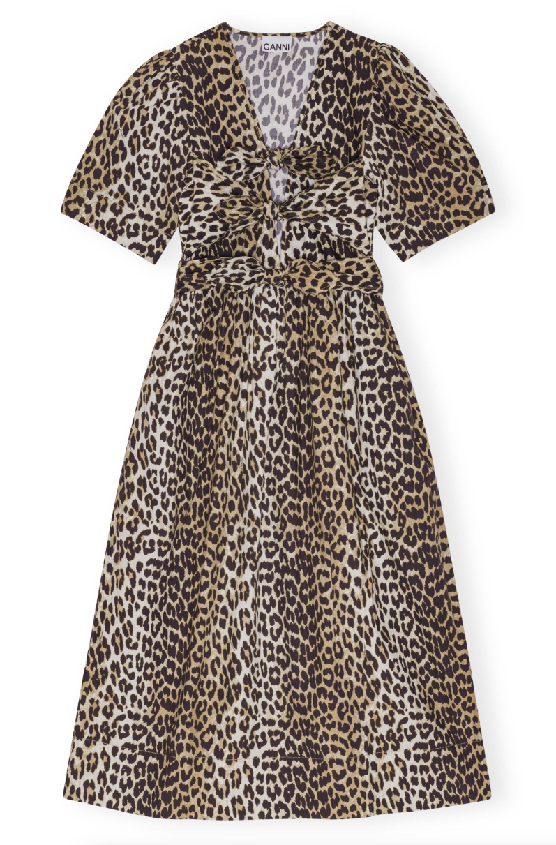 animal print cotton dress Leopard Print Cotton Maxi Dress