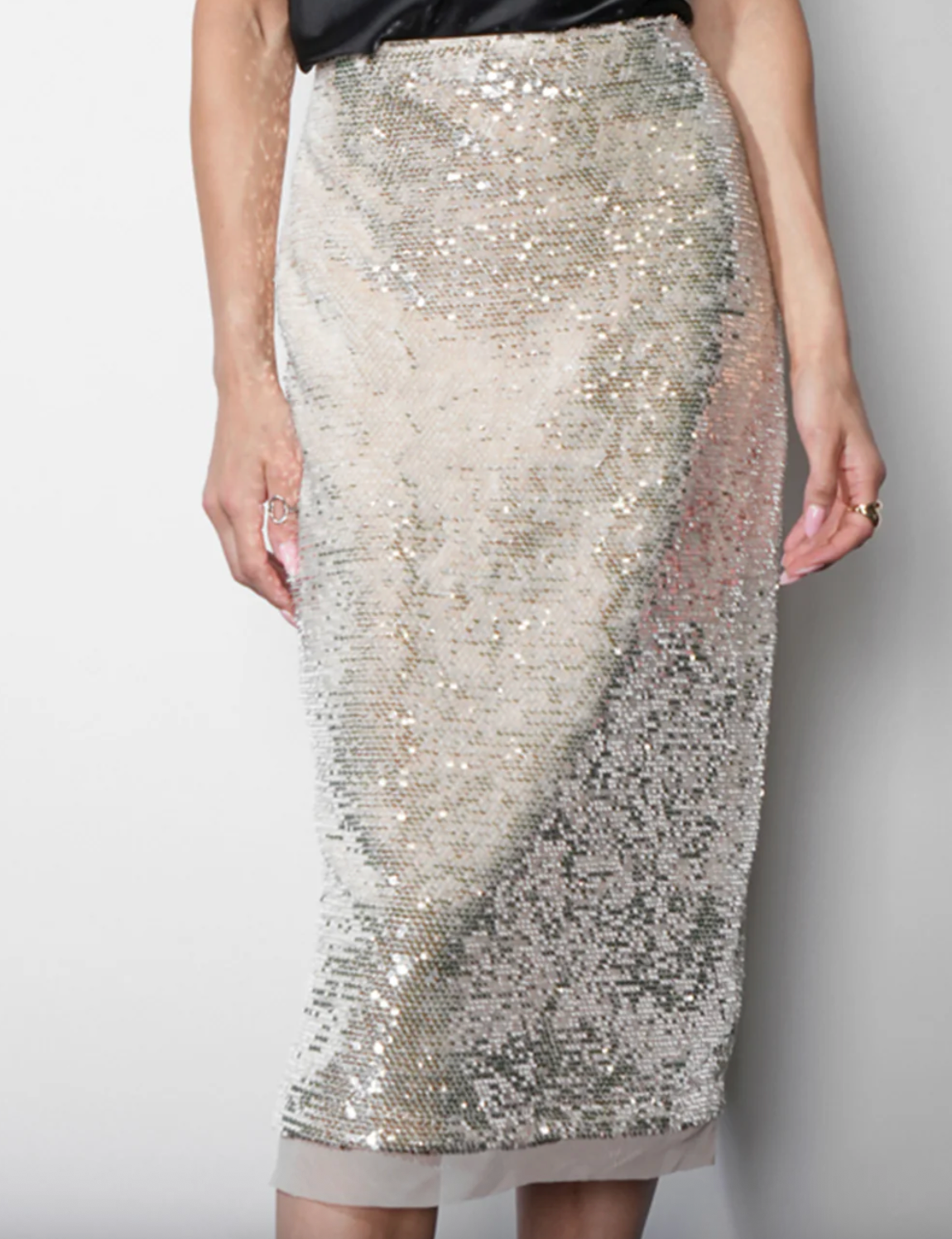 Gianna Velvet Sequin Midi Skirt