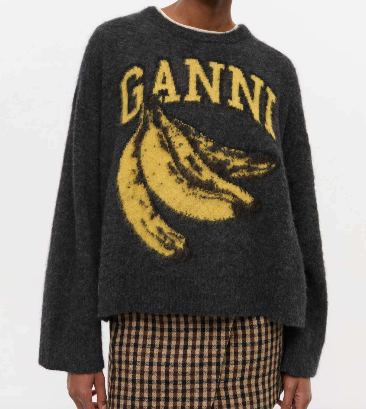 Fine Brushed Alpaca Banana Oversized O-Neck