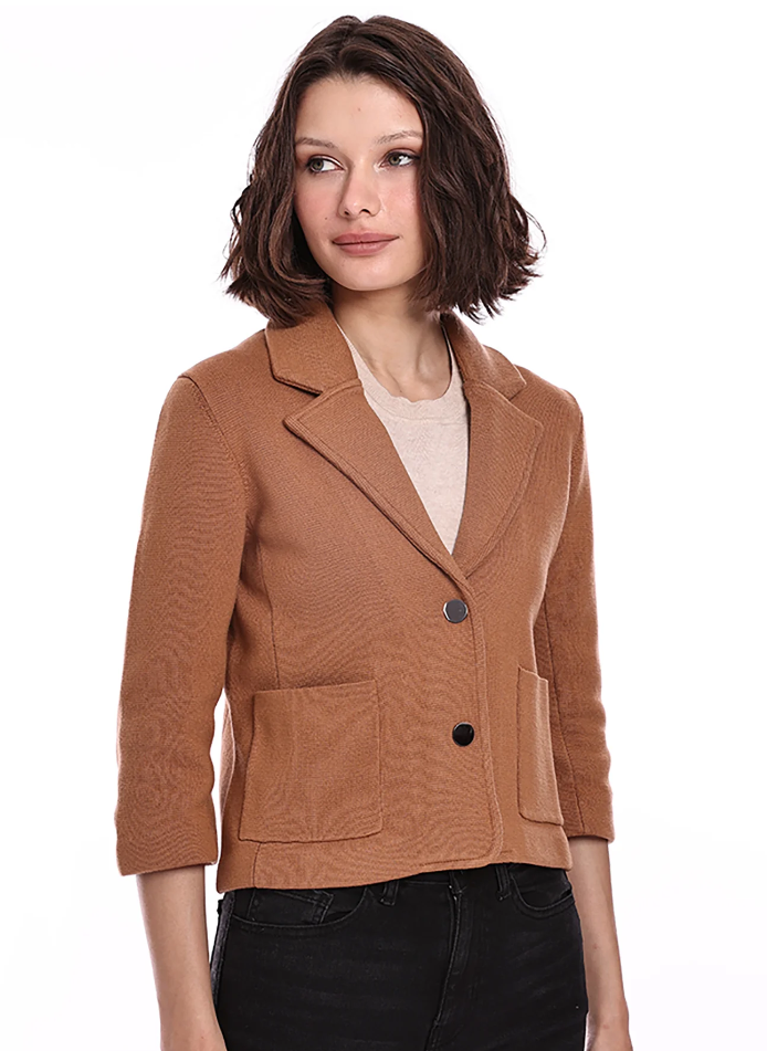 Cotton Blend Shrunken Blazer