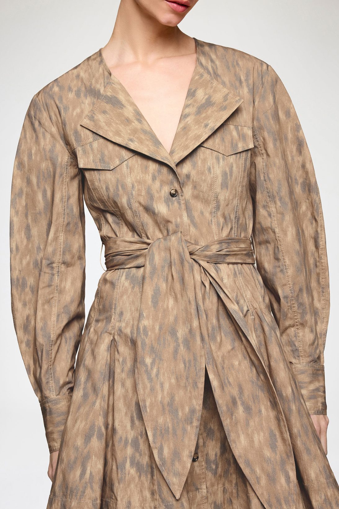 printed mini shirt dress Ganni Burro Shirt Dress in STRETCH COTTON