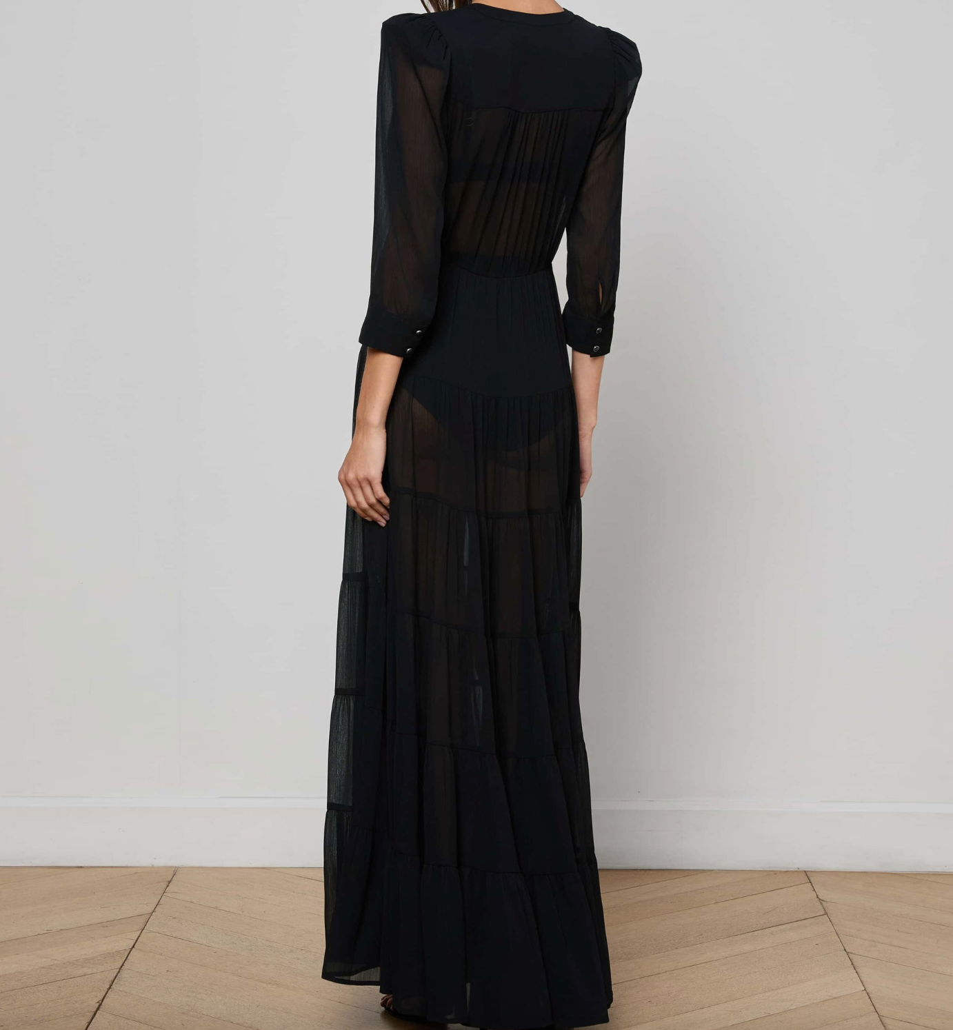 3 tier maxi dress Evermore 3/4 Sleeve Tiered Maxi Dress 3X 20-24 / Sage