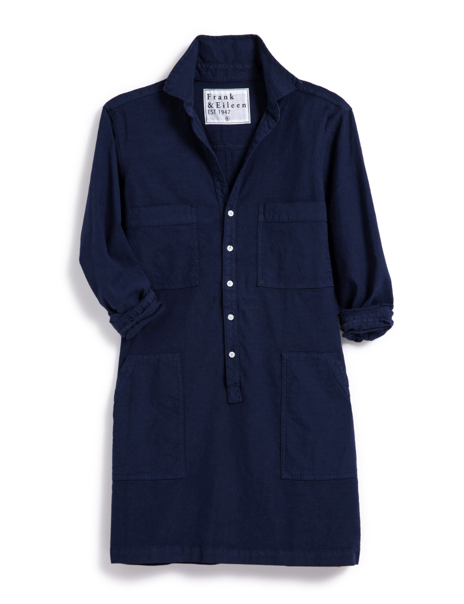 Long Sleeve Playsuit Dress in Linen