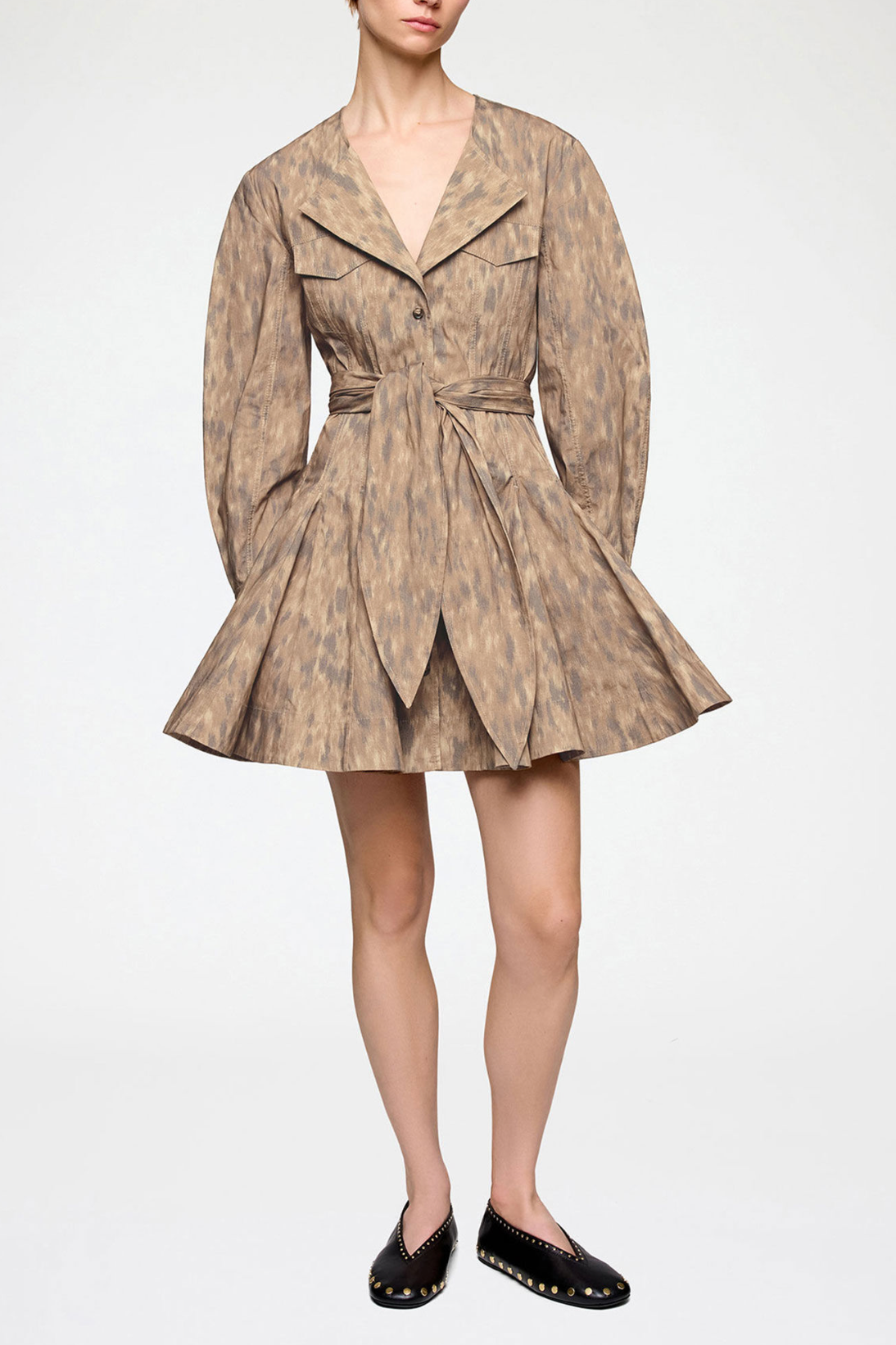 printed mini shirt dress Ganni Burro Shirt Dress in STRETCH COTTON