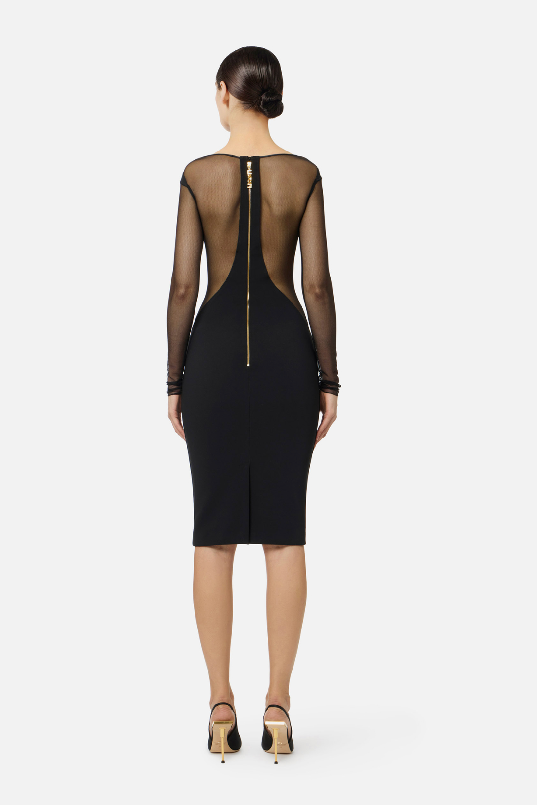 Sheer Sleeve Midi Dress