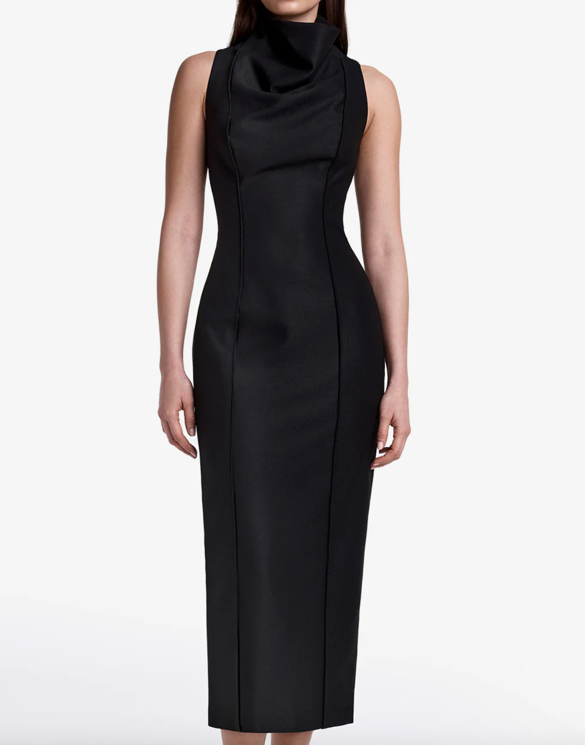 Funnel Neck Midi Dress