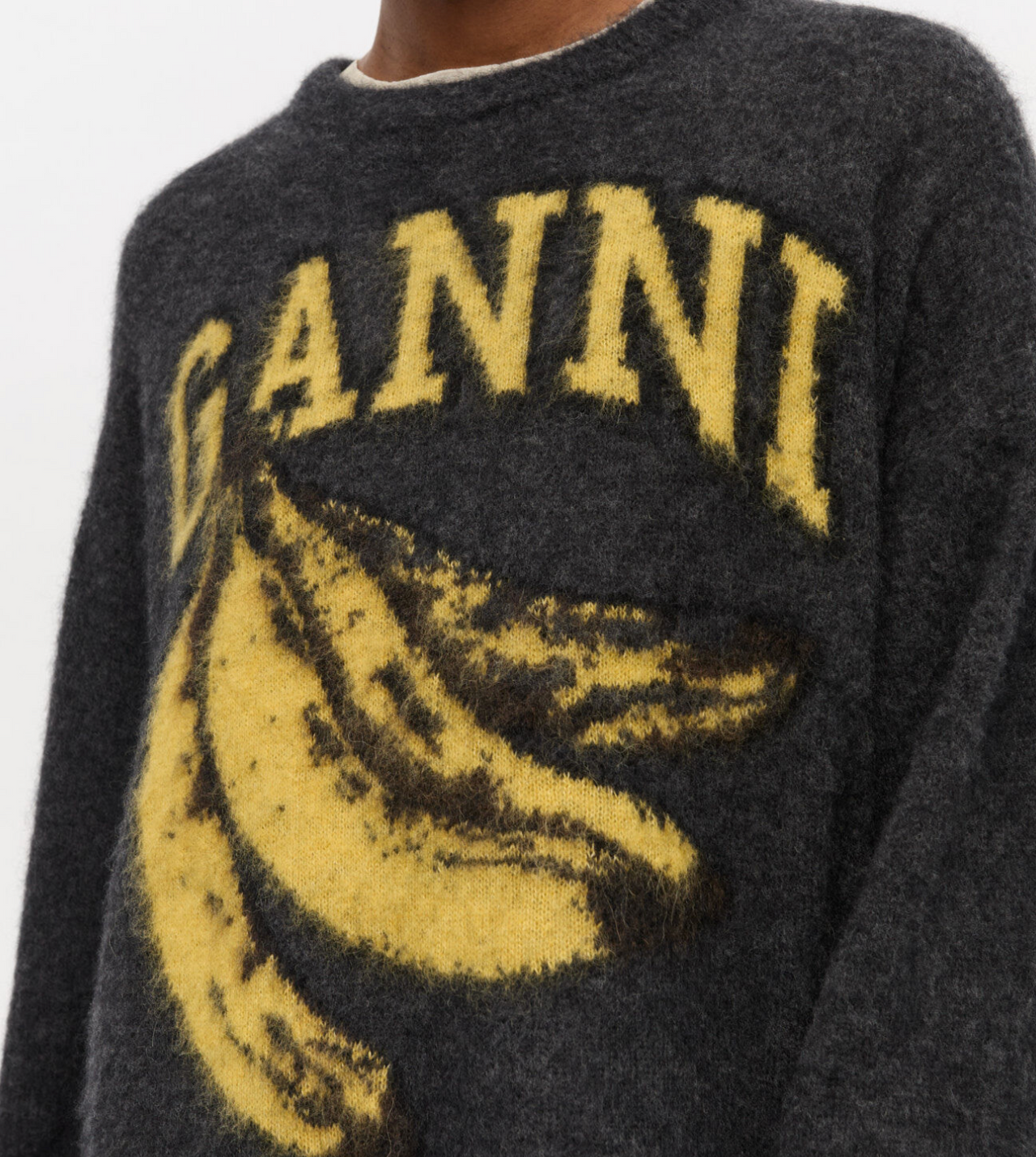 Fine Brushed Alpaca Banana Oversized O-Neck