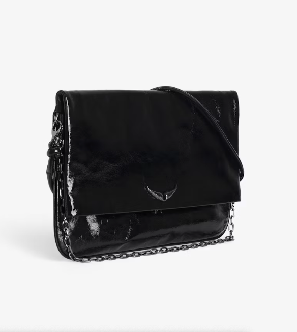 Rock suede patent clutch hotsell