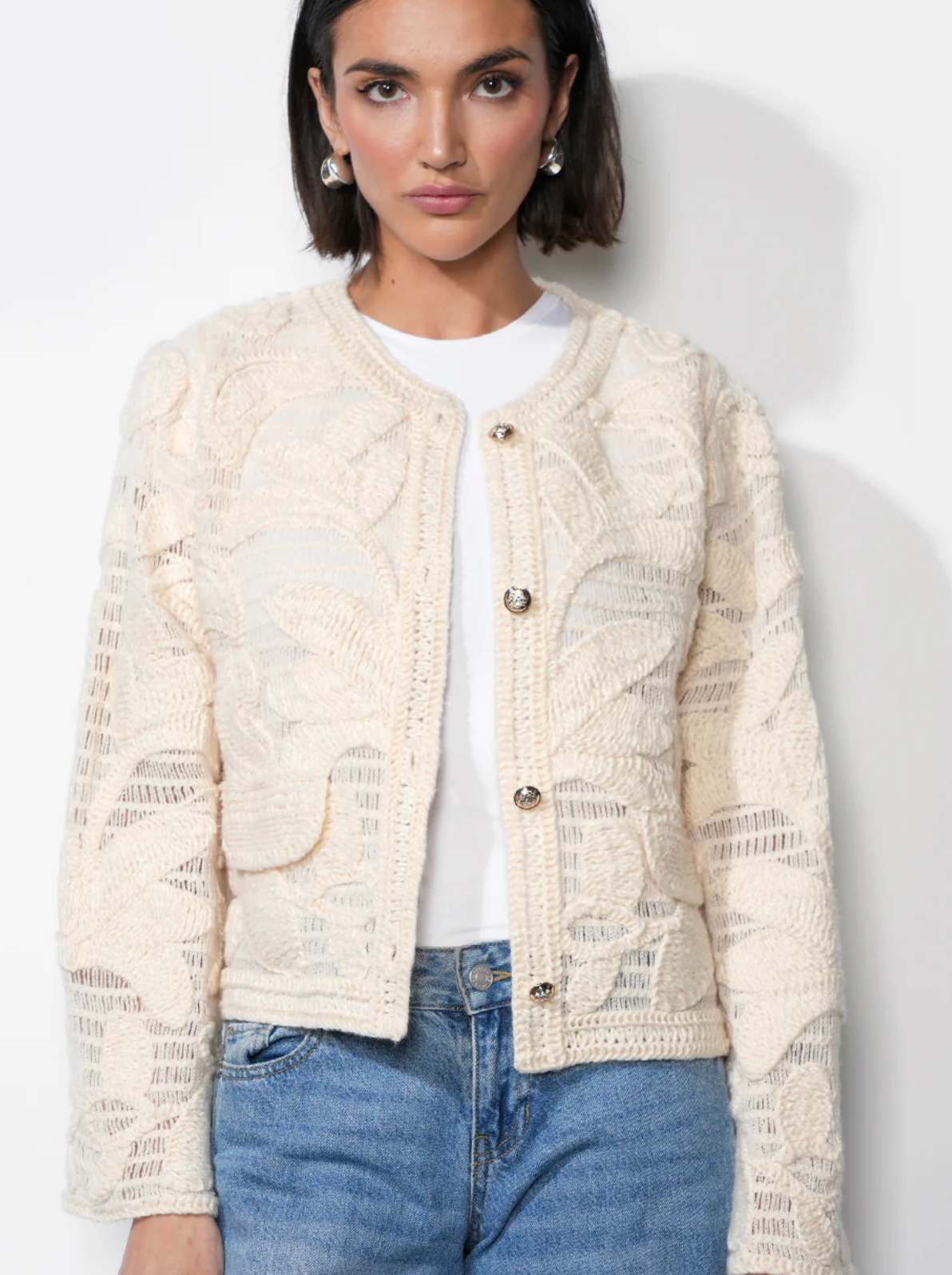 Sutton Open Crochet Cardigan