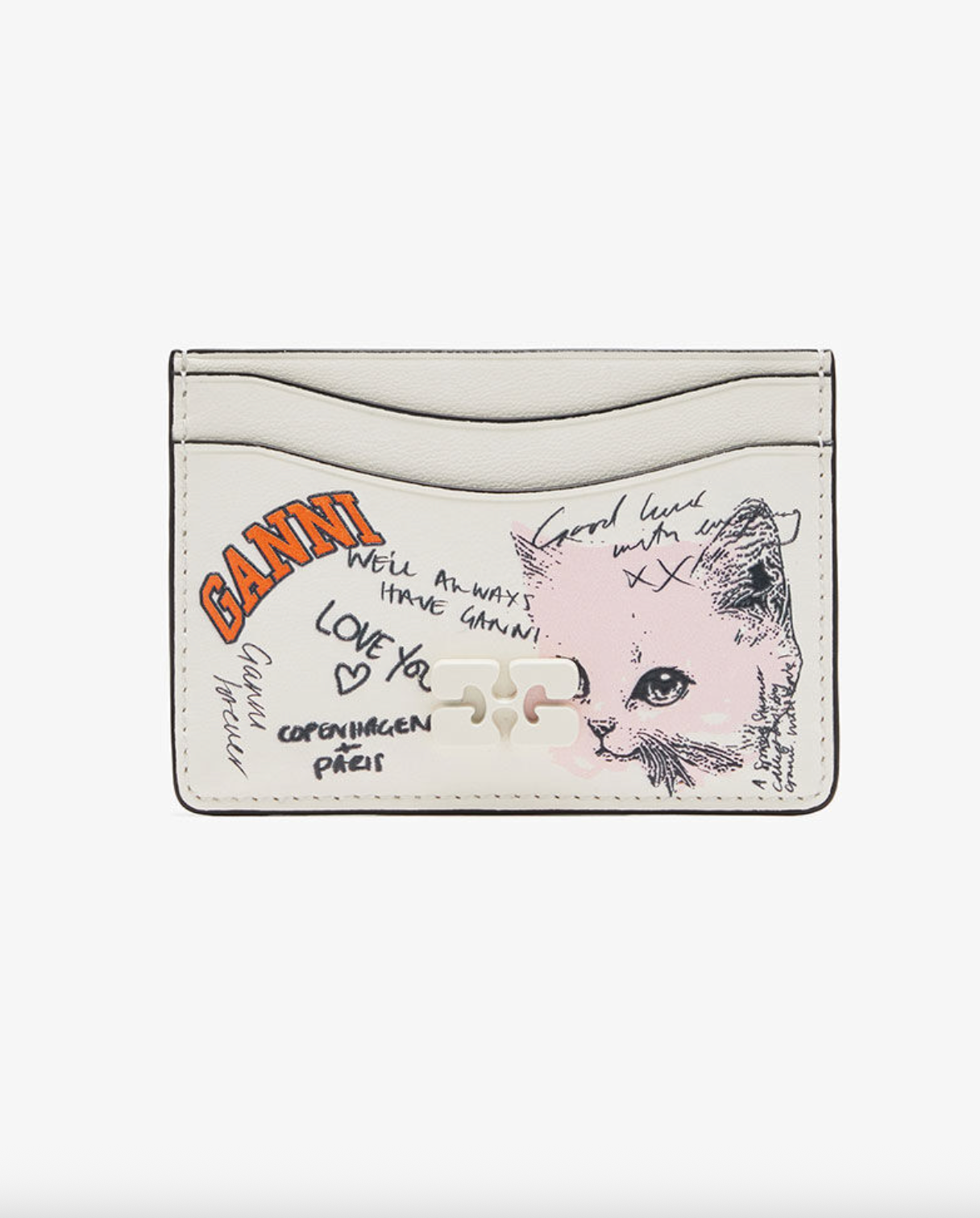 Ganni Card Holder Cat Signature