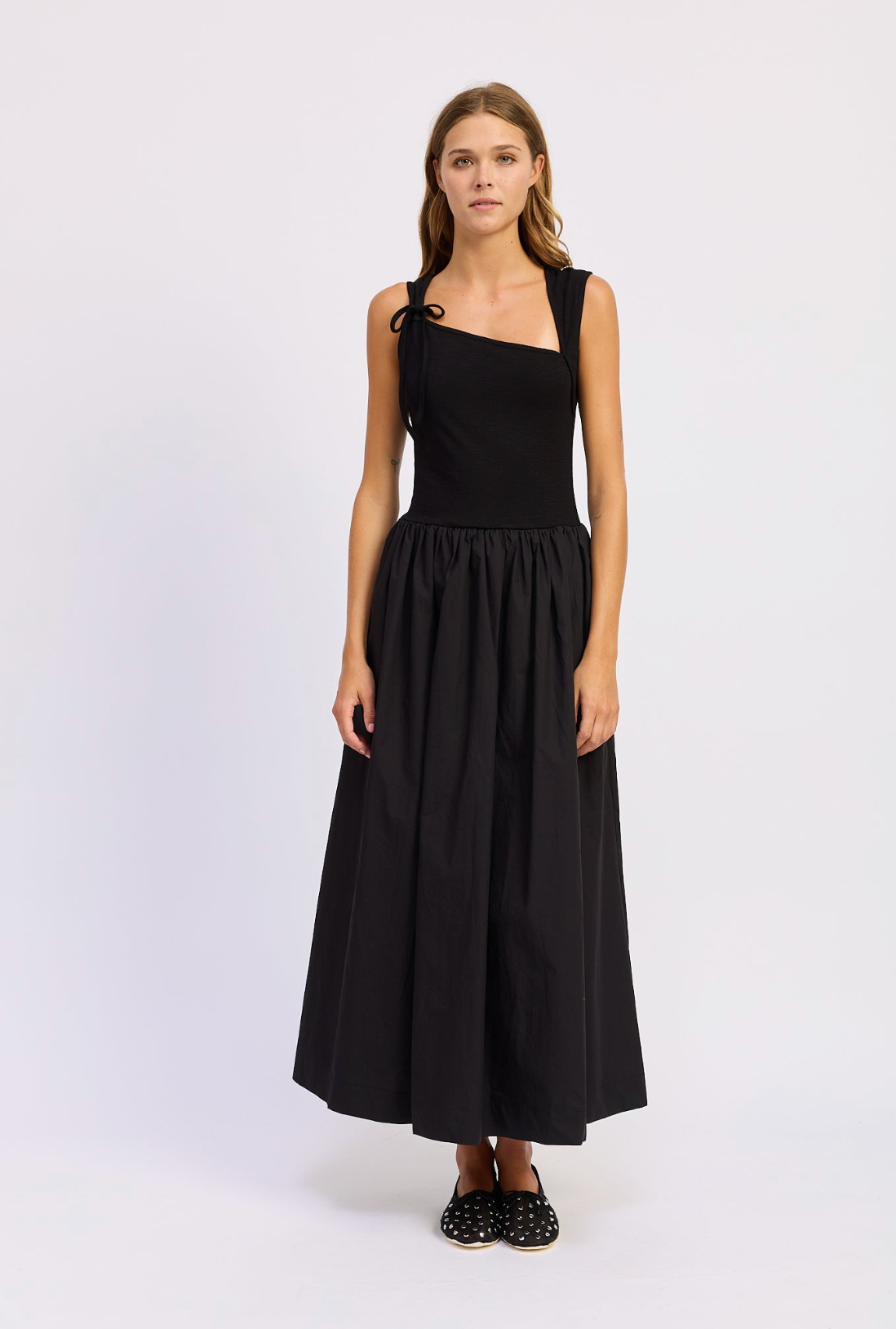 mixed media cocktail dress Samantha Mixed Media Midi Dress