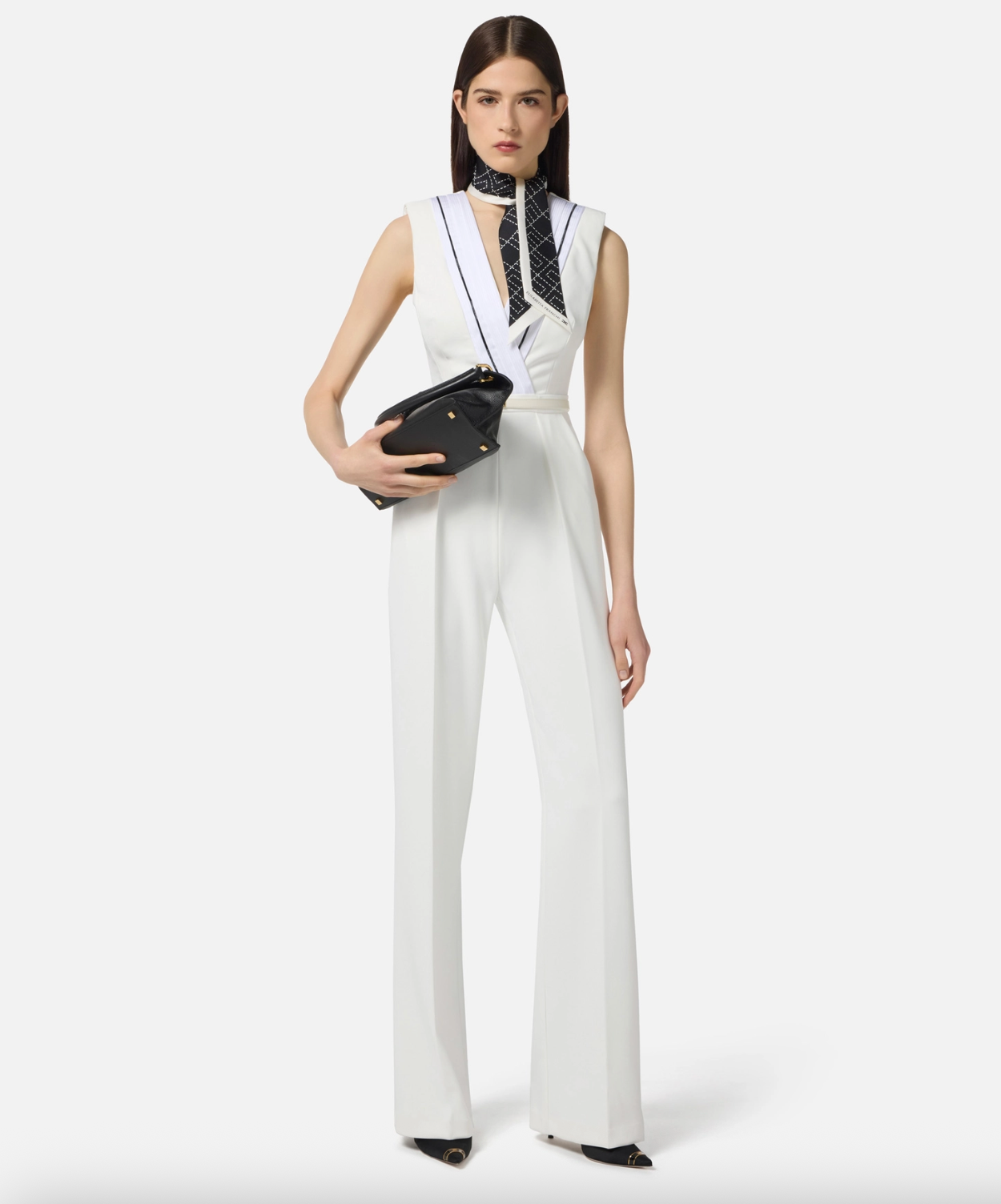 V-Neck Crepe Jumpsuit