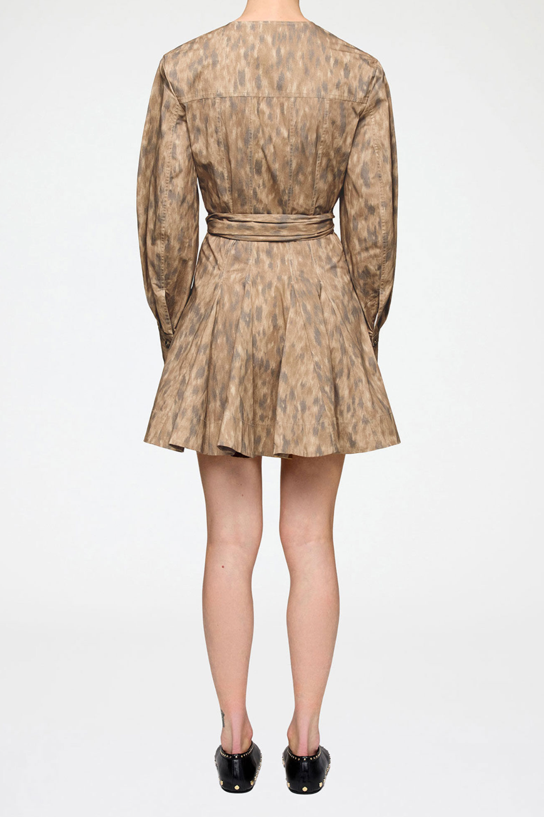 ganni printed cotton mini shirt dress GANNI Women's Printed Cotton Mini Shirt Dress