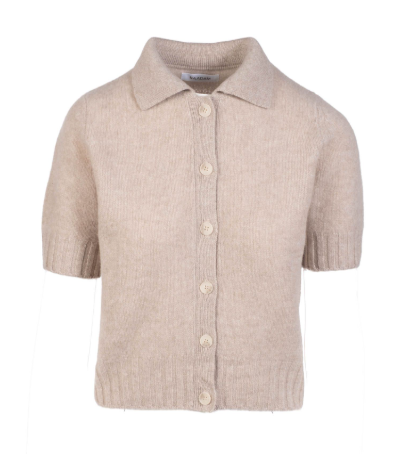 Premium Cashmere Short Sleeve Collared Cardigan