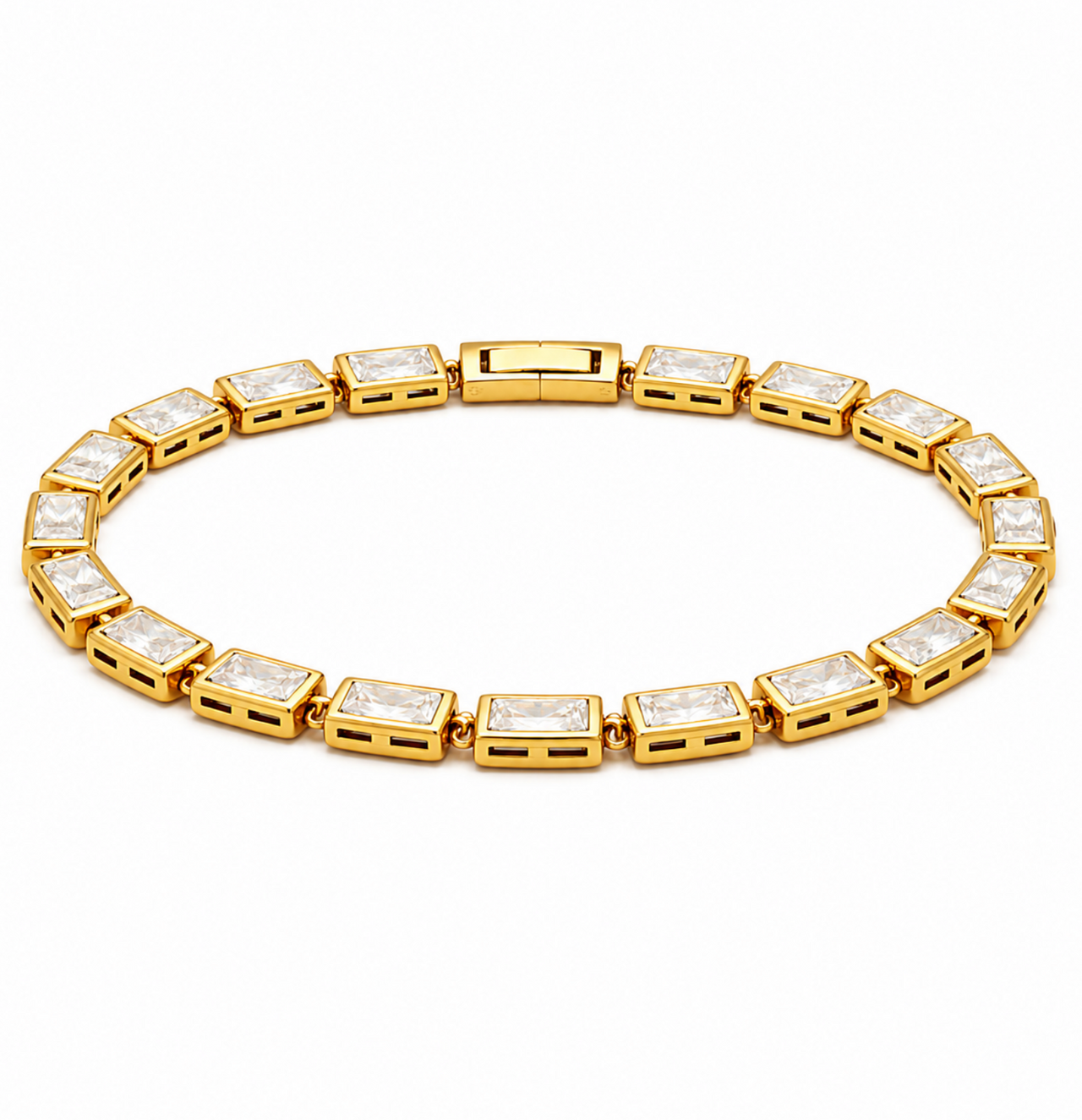 Monroe Baguette Bezel Tennis Cain Bracelet