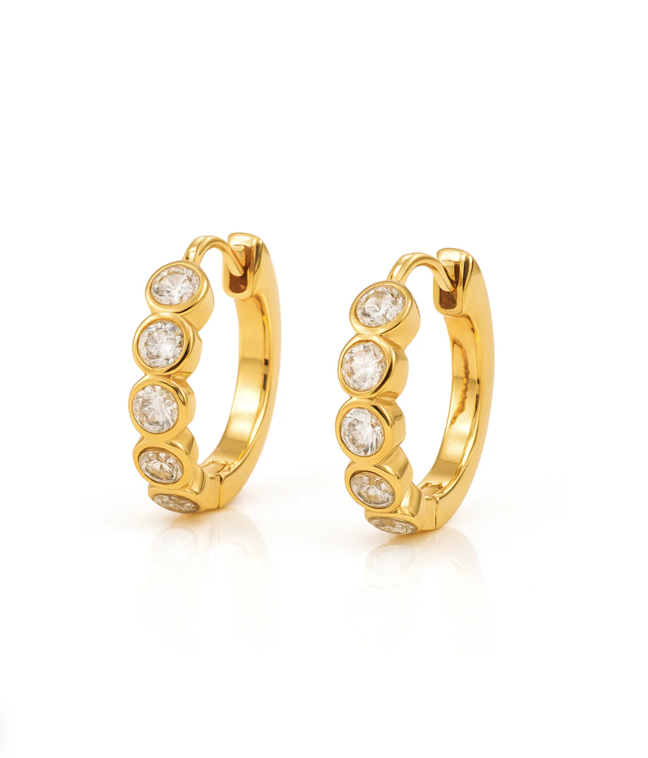 Varra Bezel Mini Hoop Earring