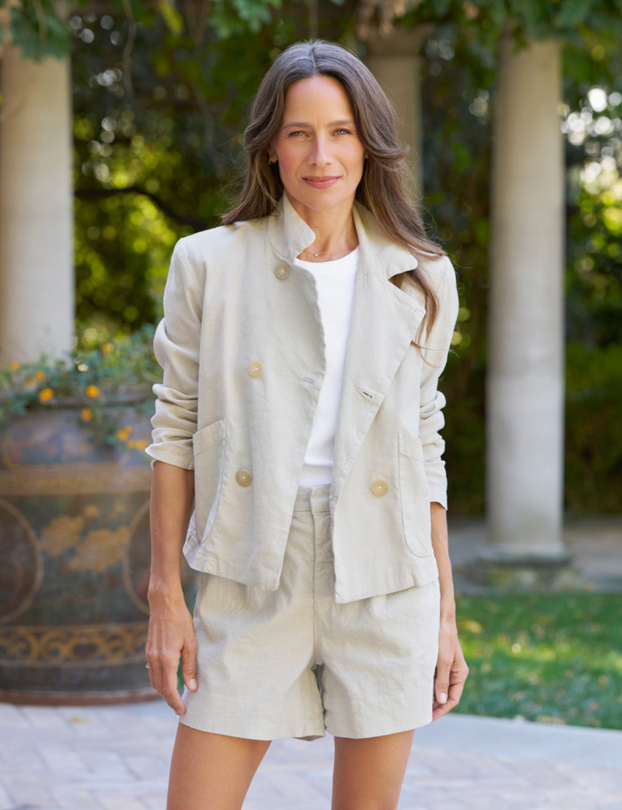 Mini English Peacoat in Linen