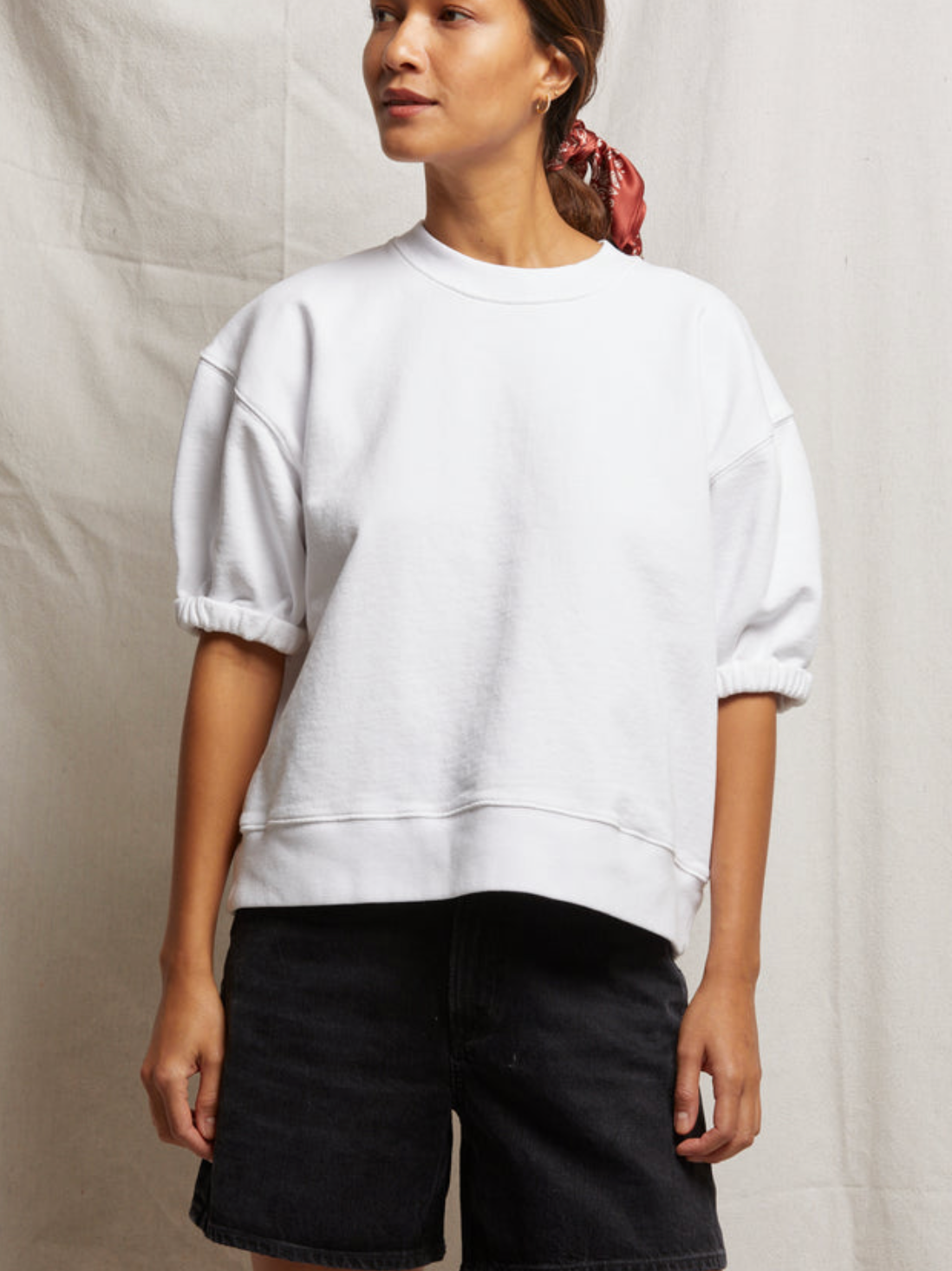 Rebecca French Terry 3/4 Puff Sleeve Sweatshirt