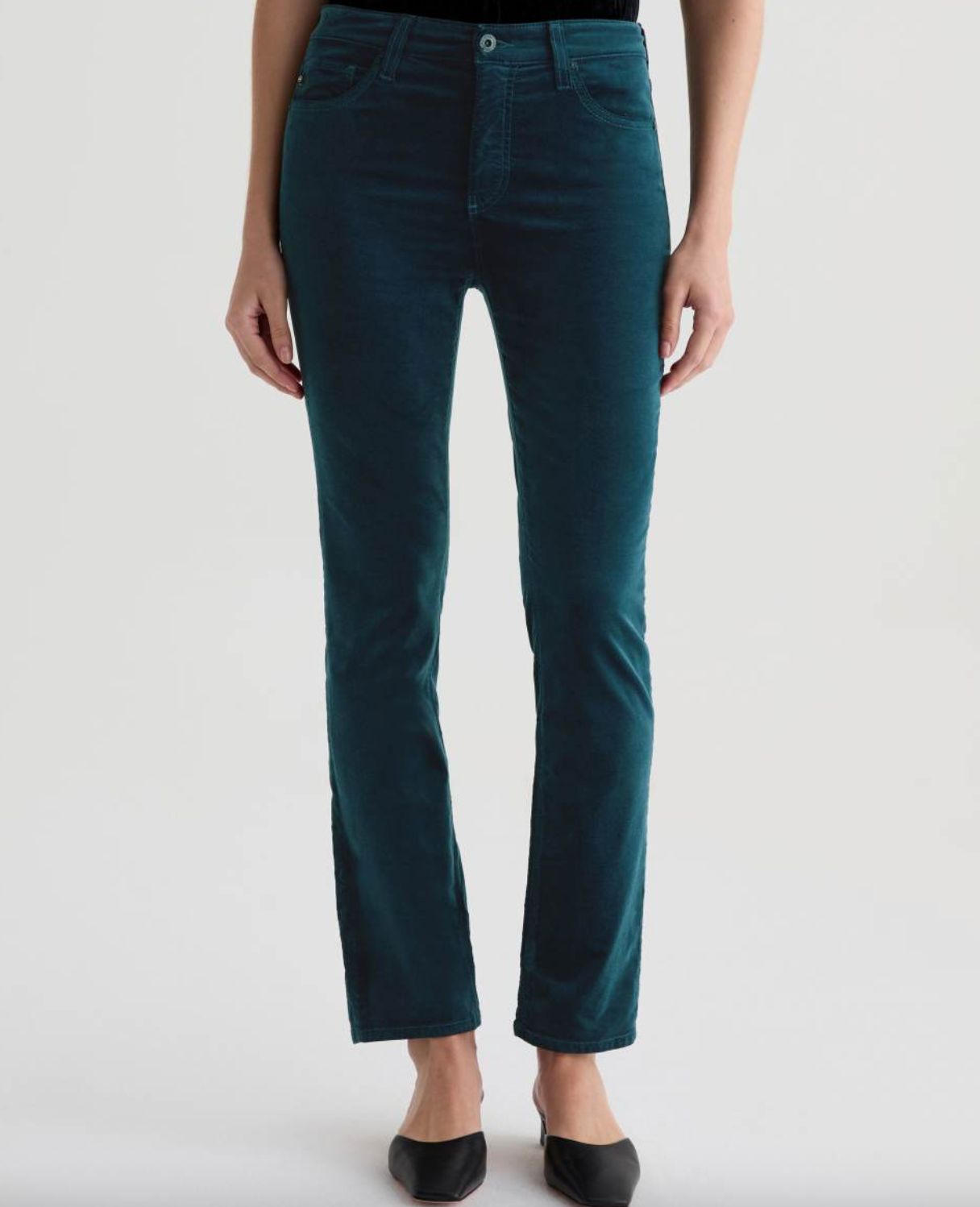 Mari High Rise Straight Velvet