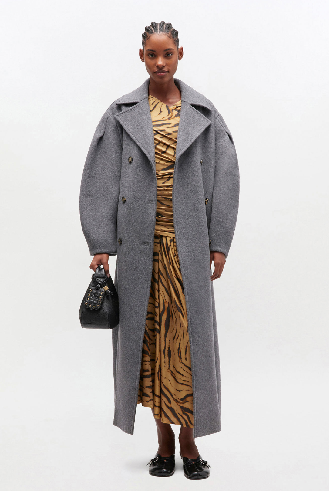 Peacoat Wool Long Coat - Garbarini