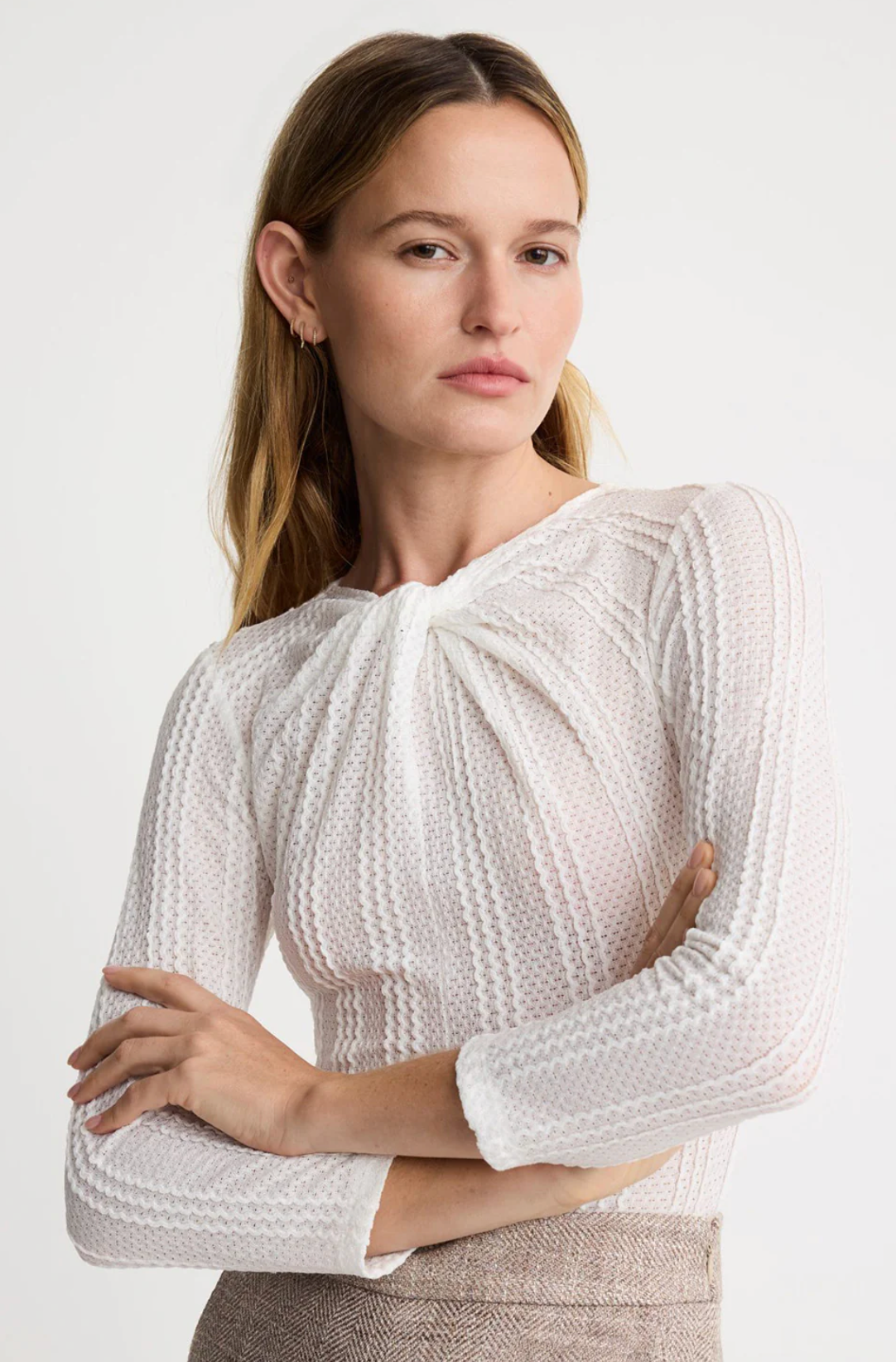 Twist Neck Knit Top