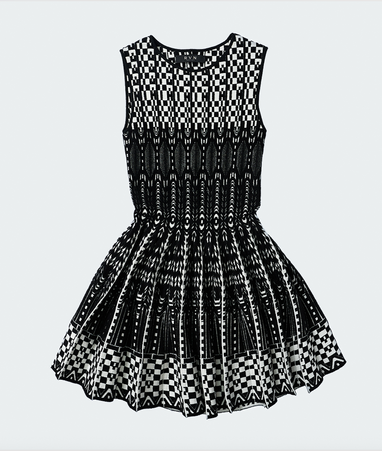 Checker Jacquard Velvet Dress