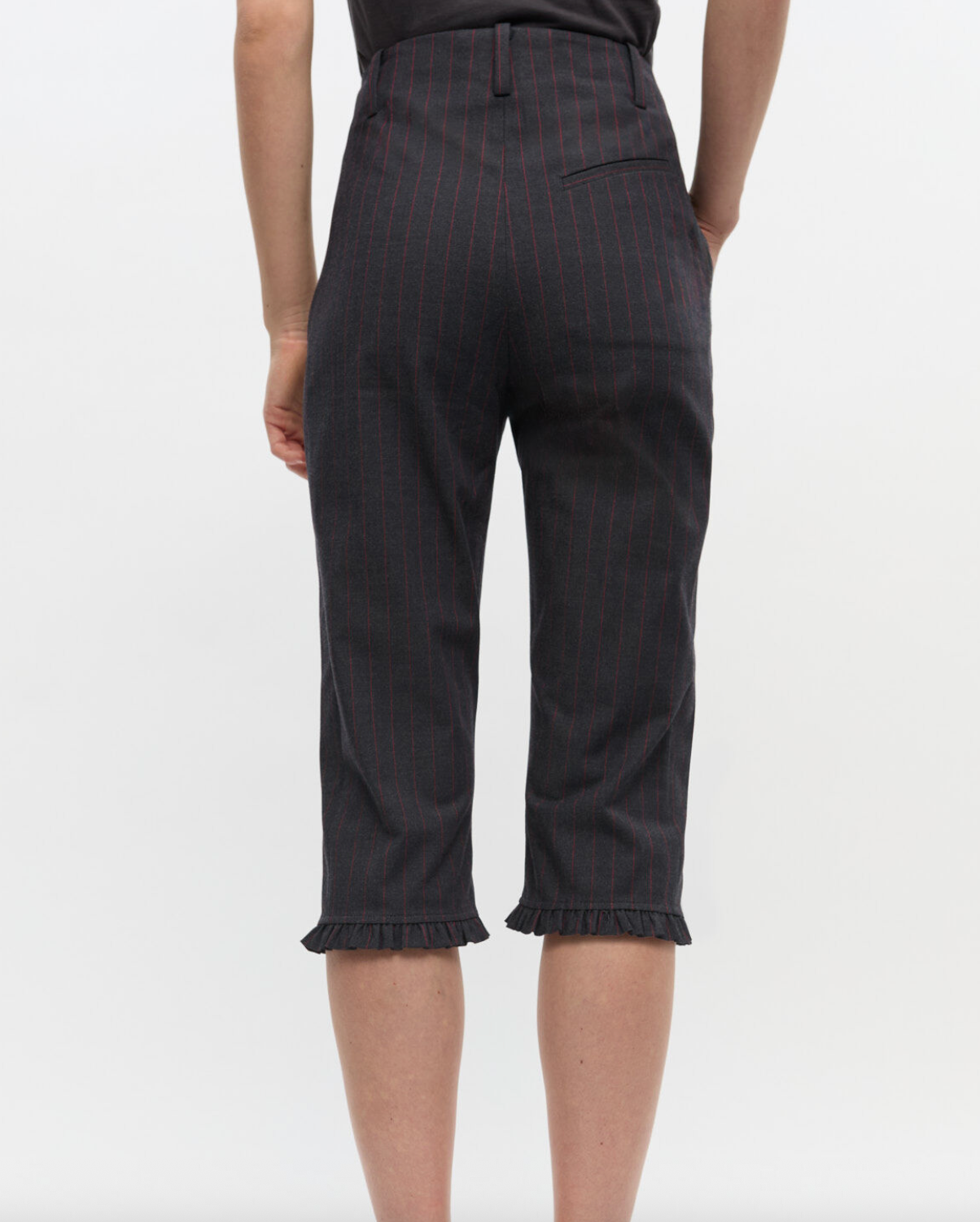 Stretch Stripe Tailoring Capri Pants