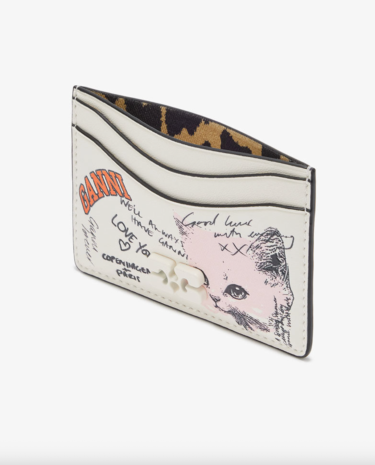 Ganni Card Holder Cat Signature