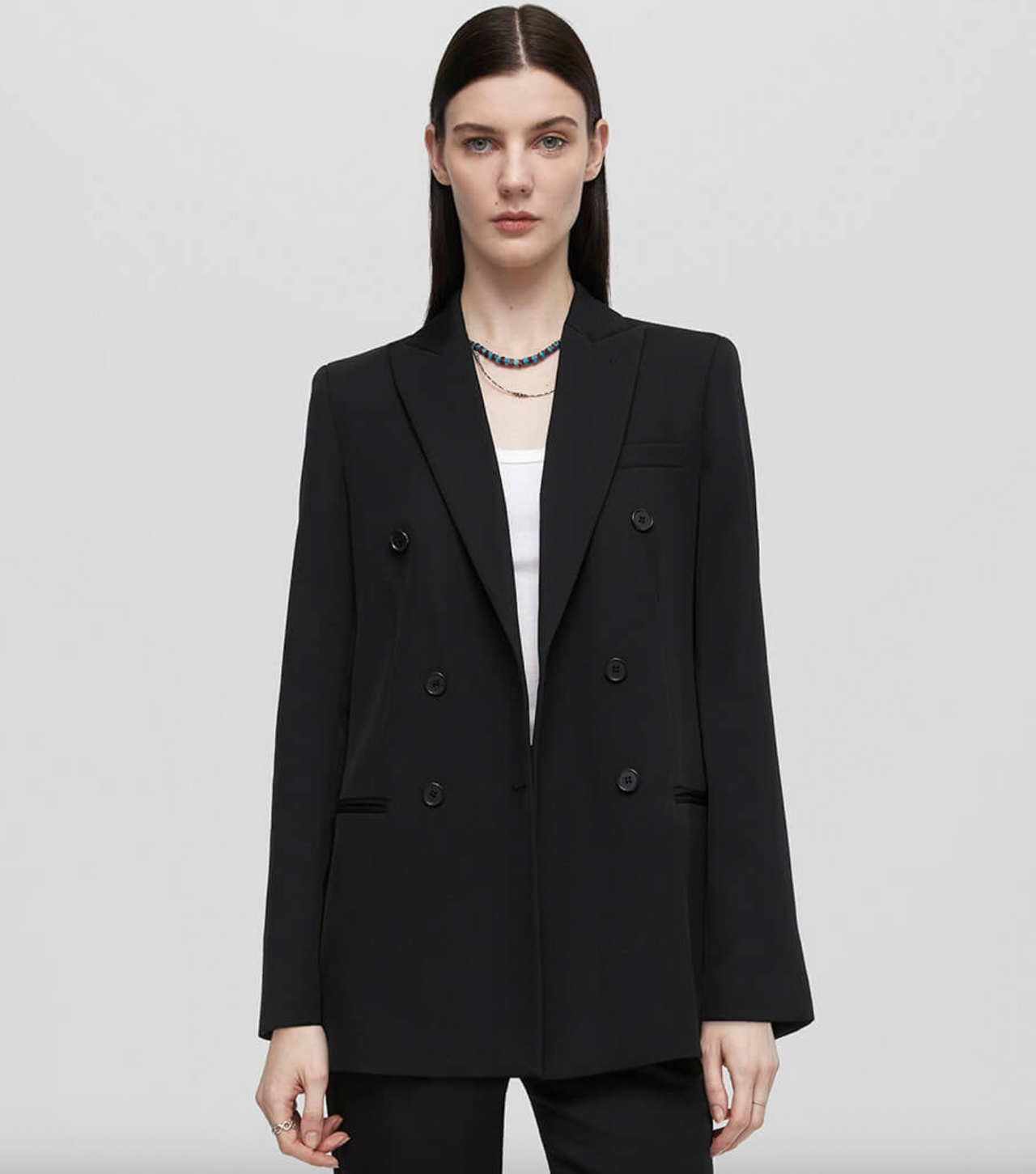 Double Breasted Long Blazer