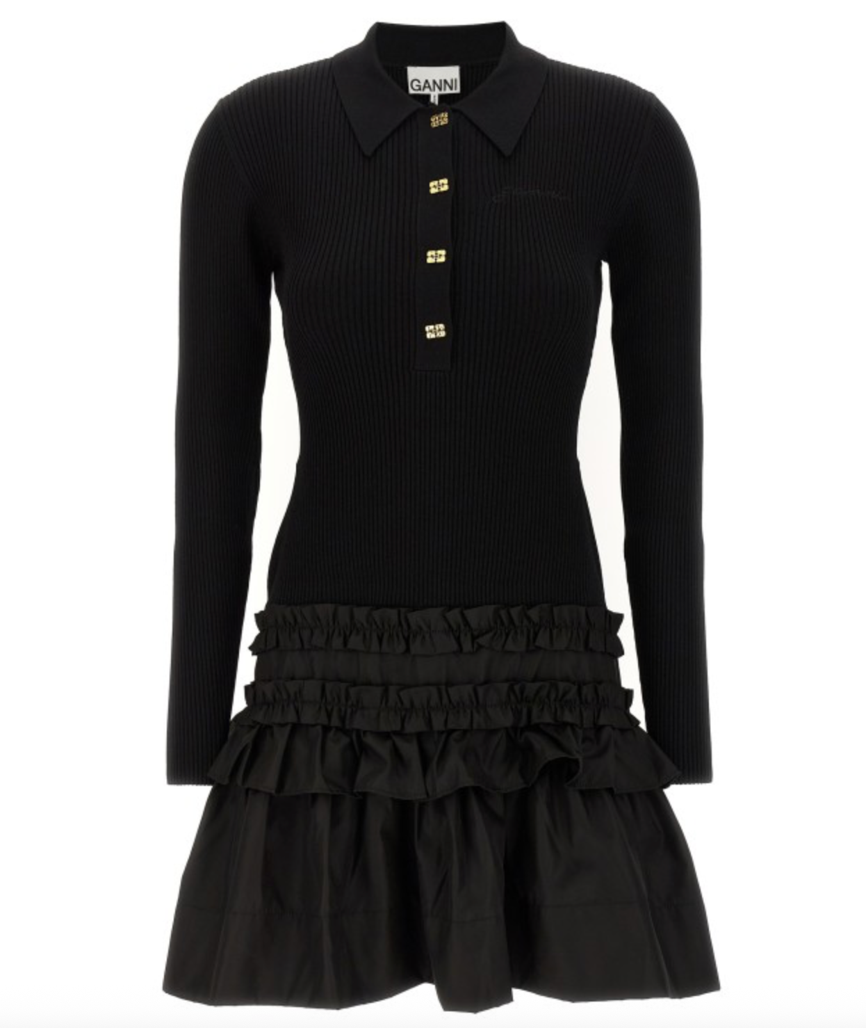 Melange Rib Knit Mini Dress