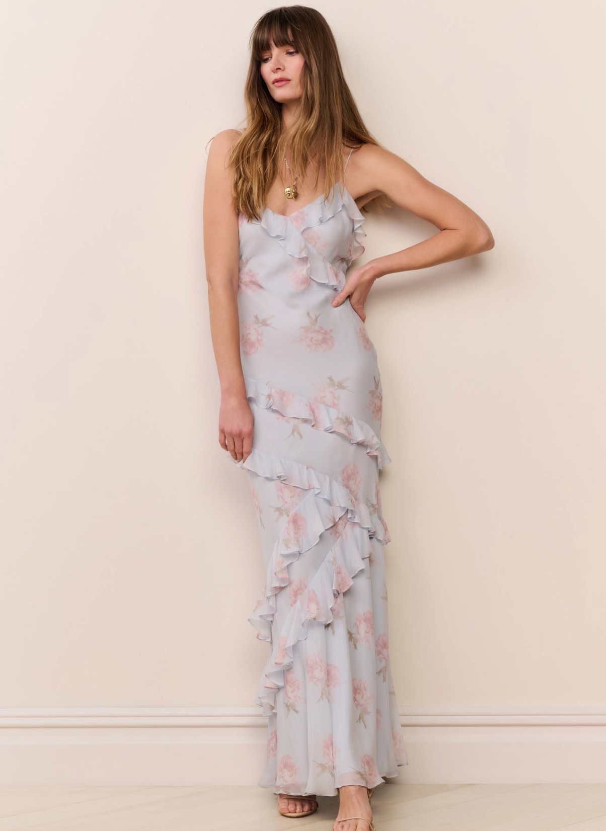 rialto maxi dress Color:White Color NPU-Nino-202303 Carnation Hearts. Azazie Shiv Diamond White
