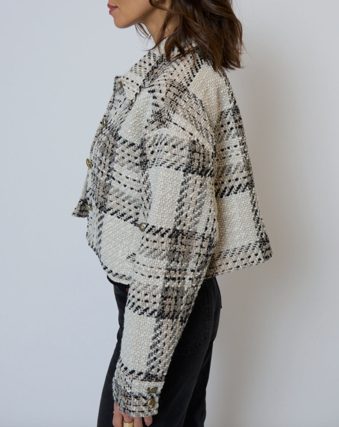 Billie Cropped Oversize Tweed Jacket