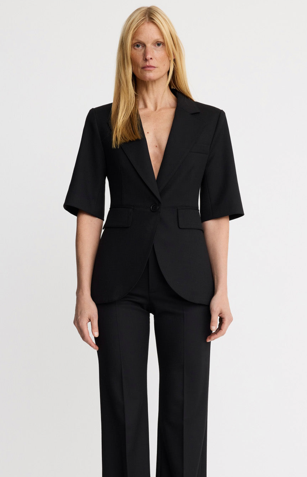 Short Sleeve Seamed Blazer
