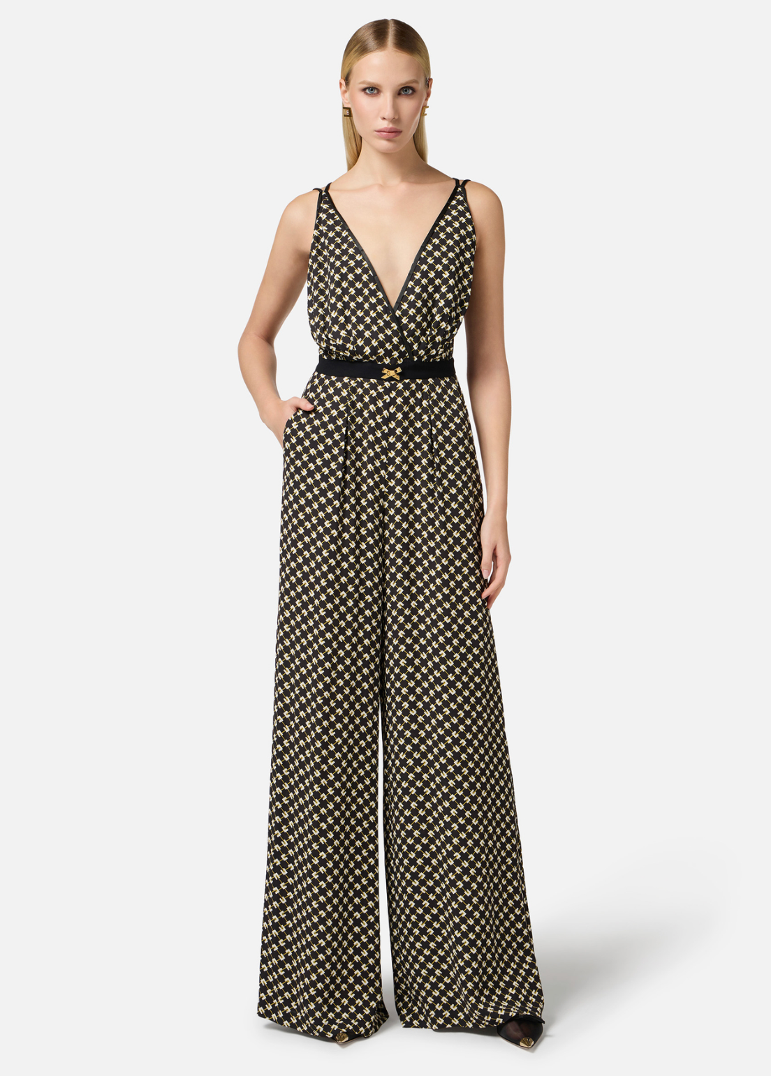 Georgette Diamond Print Jumpsuit