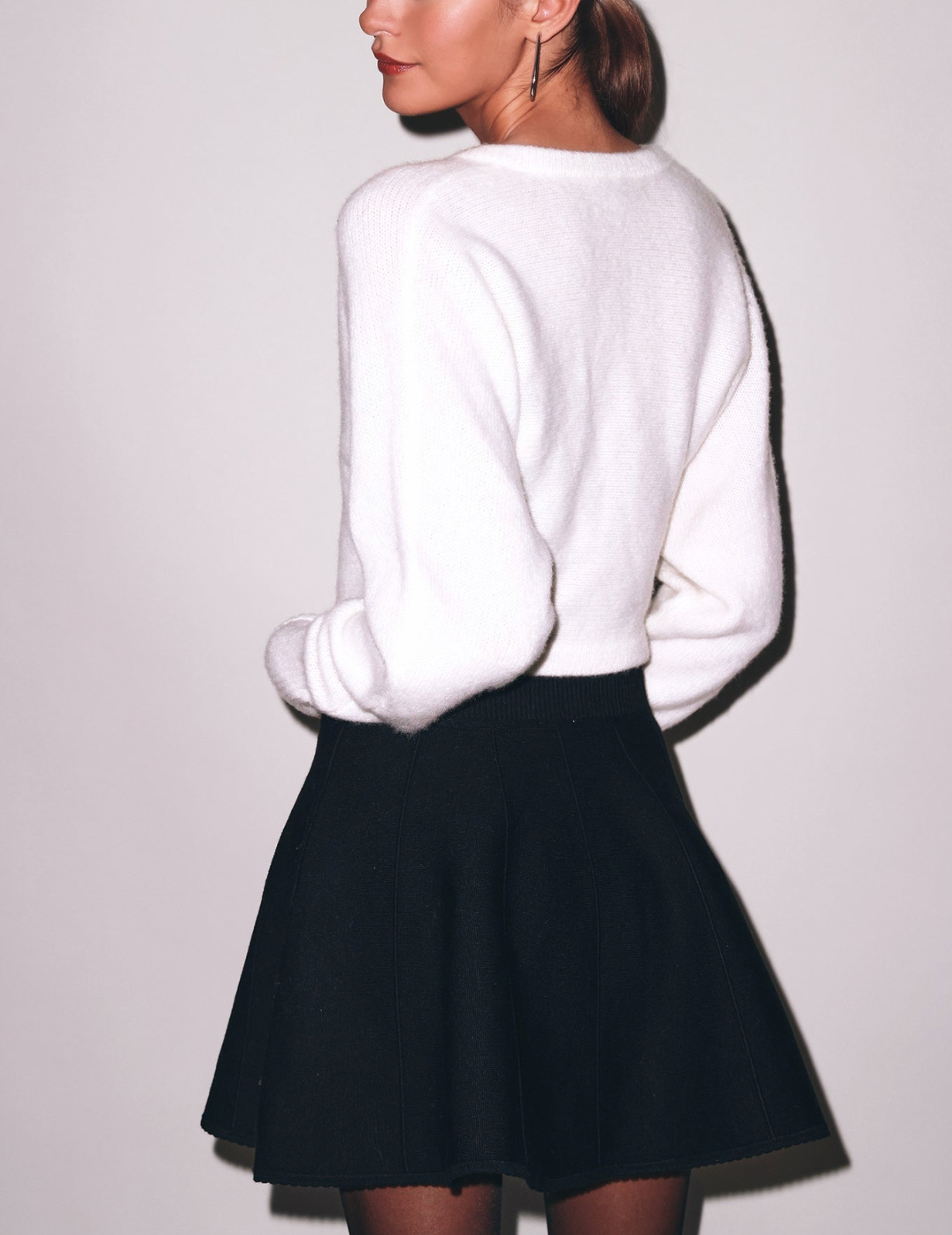 Knit Flared Mini Skirt