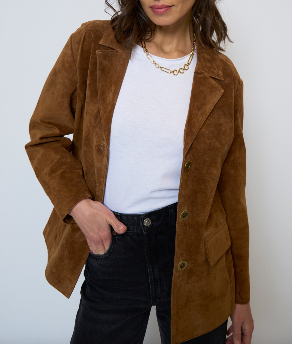 Atlas Suede Boyfriend Blazer