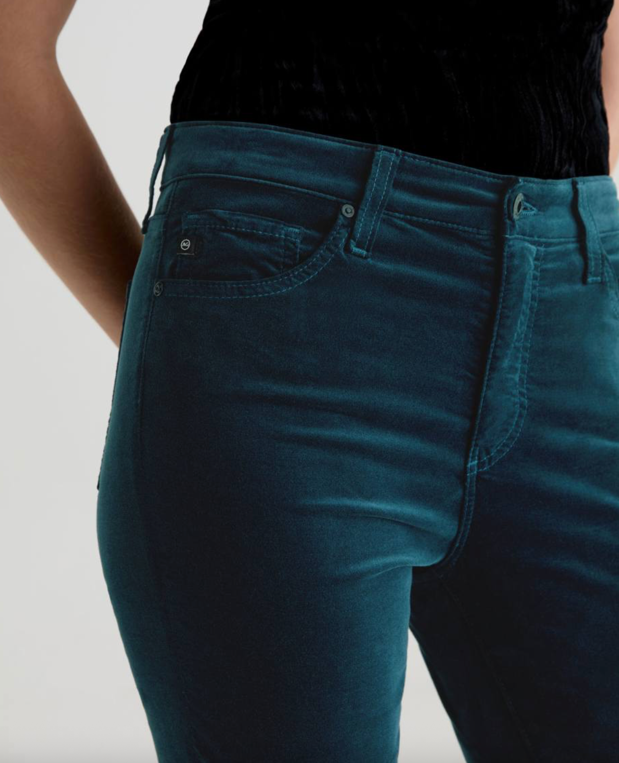 Mari High Rise Straight Velvet