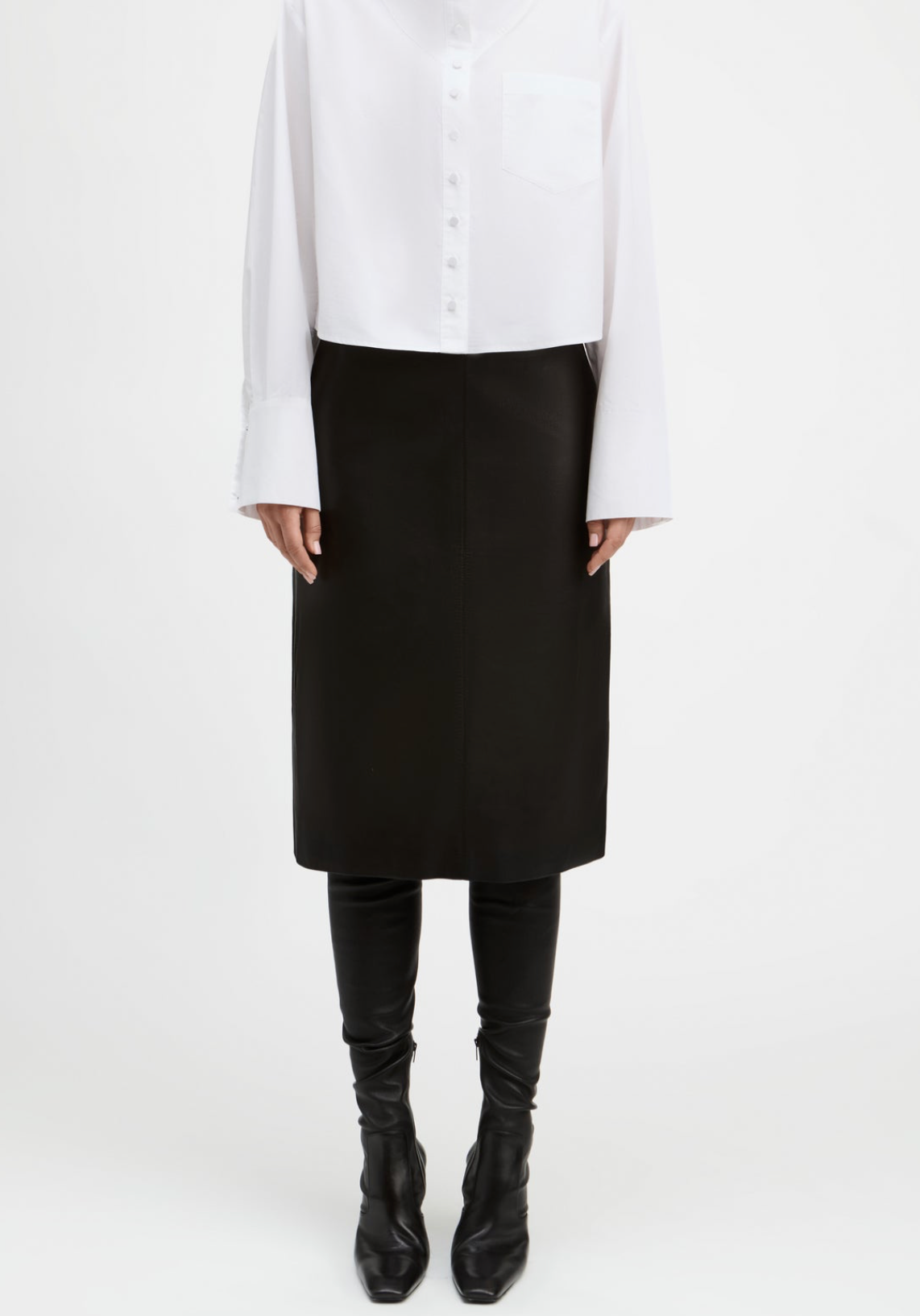 Paper Leather Pencil Skirt