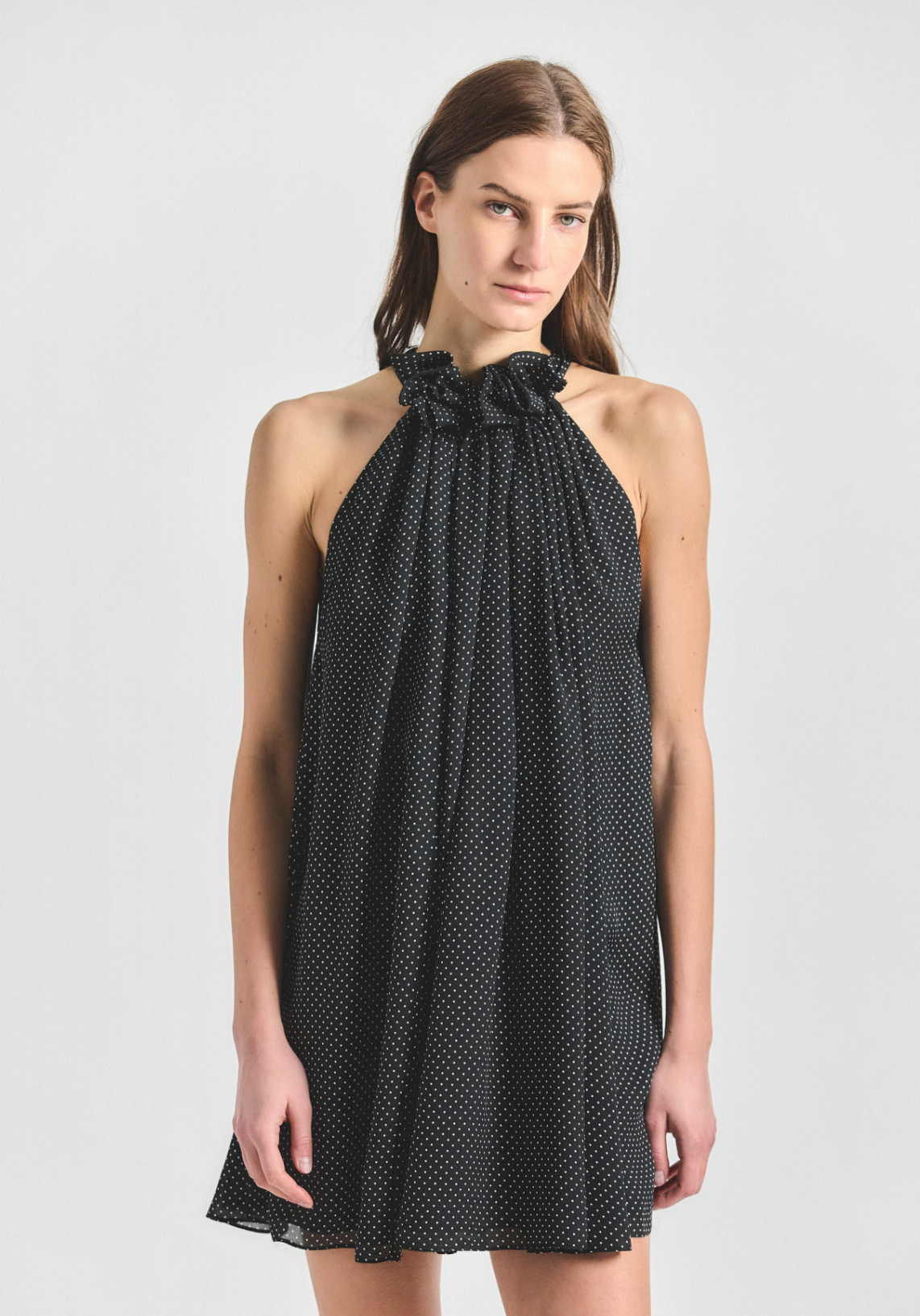 Sadie Baby Dot Print Georgette Trapeze Dress