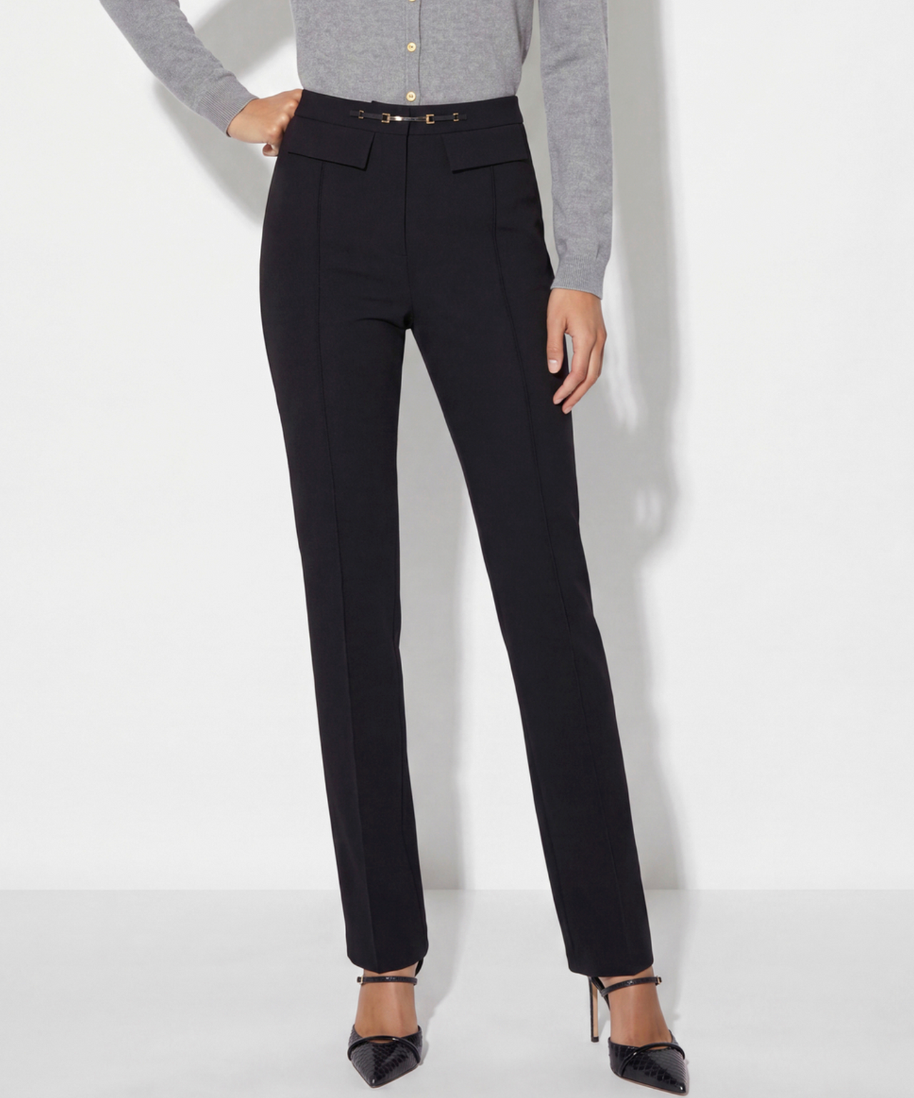 ELISABETTA FRANCHI Bootcut Trouser in Double Crepe