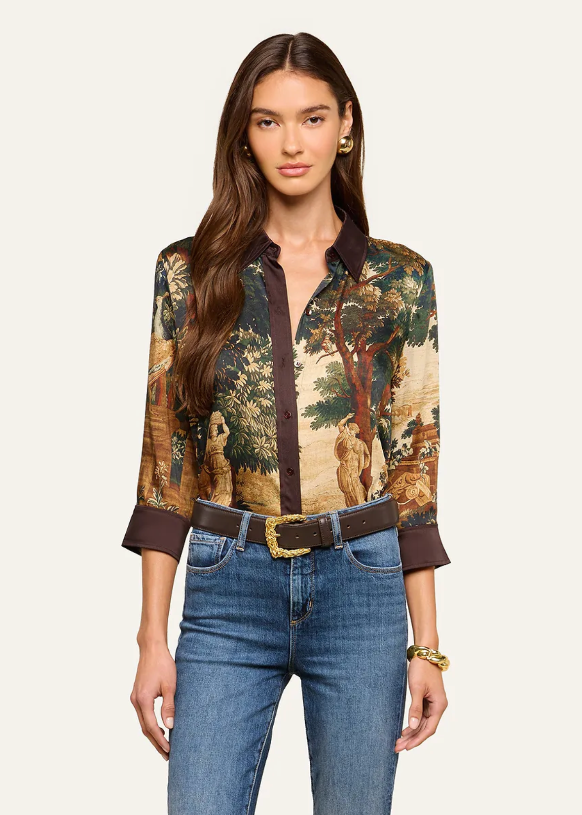 Eulalie Print Placement Blouse