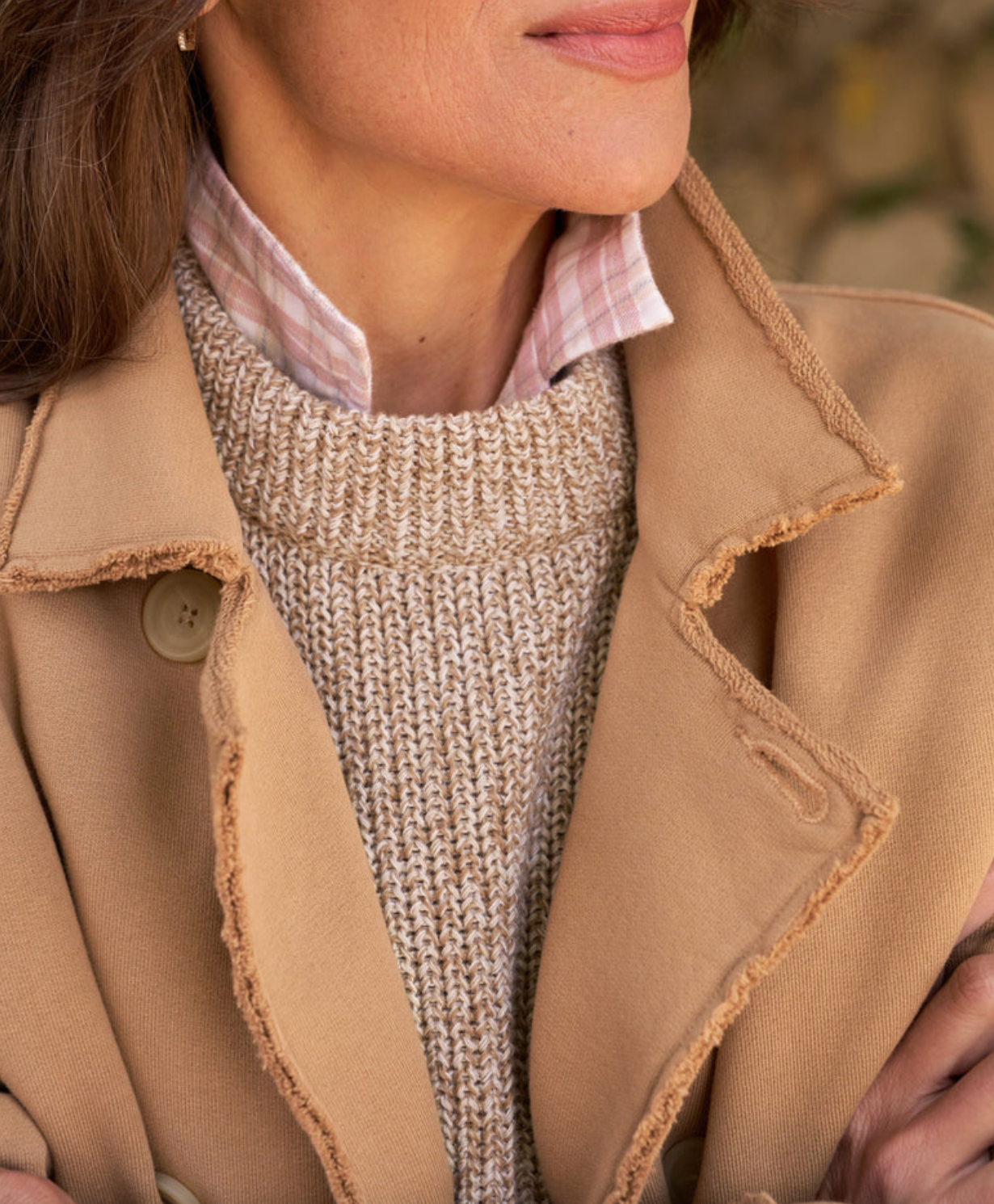 Mini Belfast Crop Peacoat in Triple Fleece