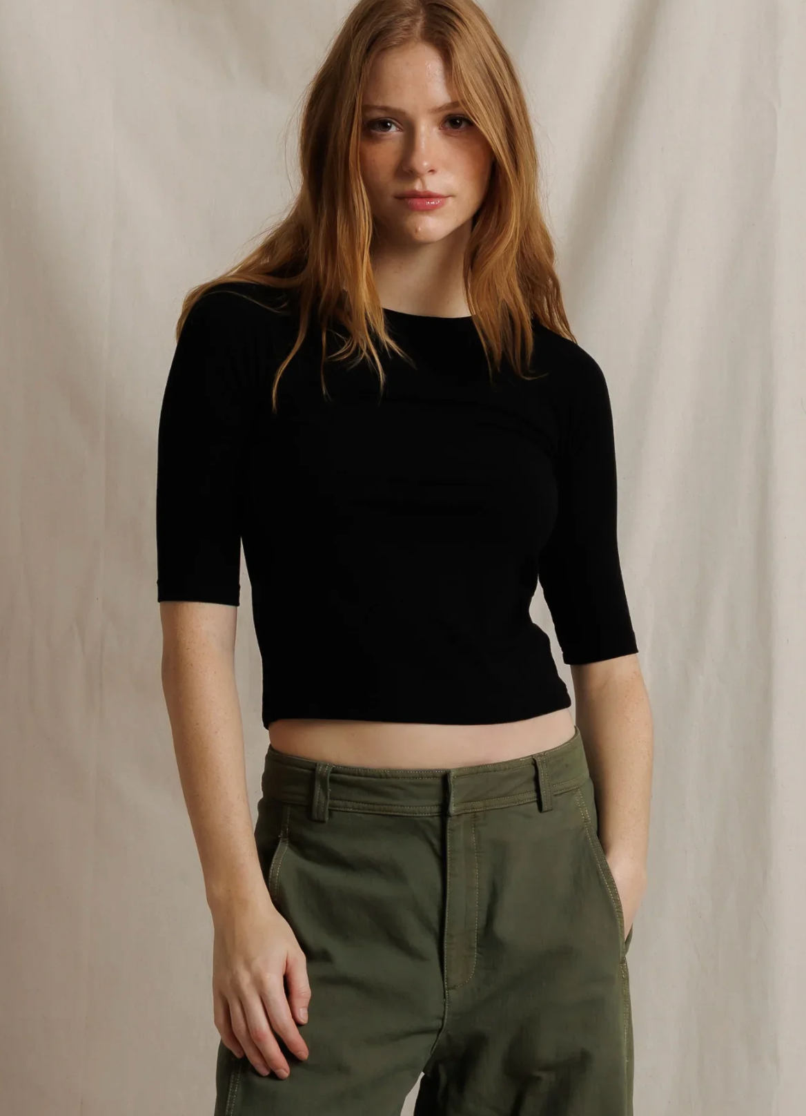 Amelia Short Sleeve Luxe Rib Tee