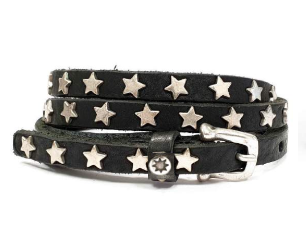 Skinny Belt with Star Studs - Garbarini Skinny Belt with Star Studs - Garbarini