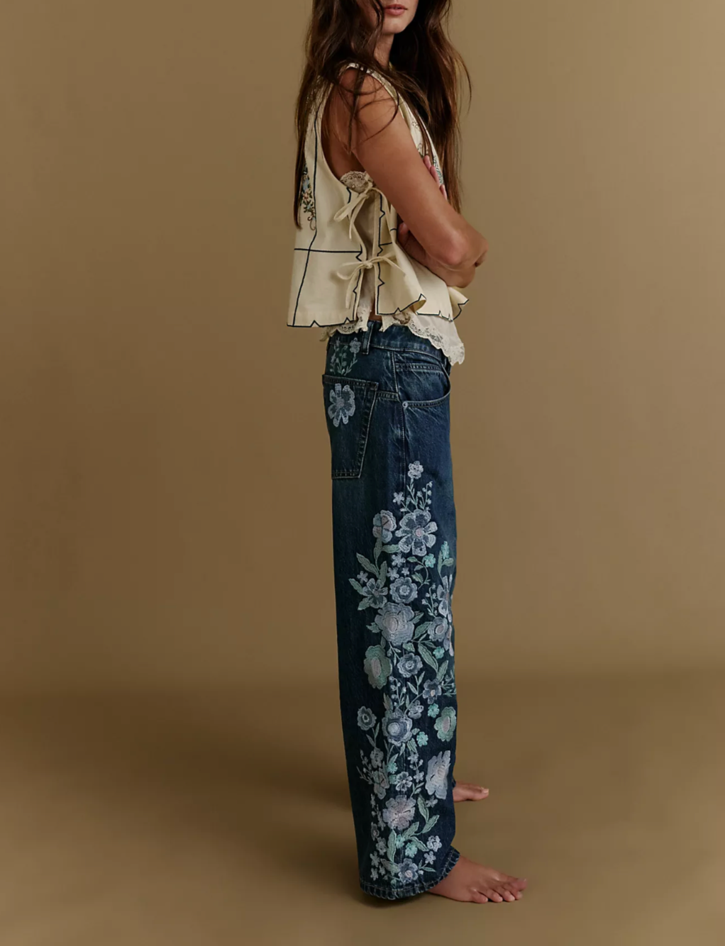 Willow Floral Embroidered Jean