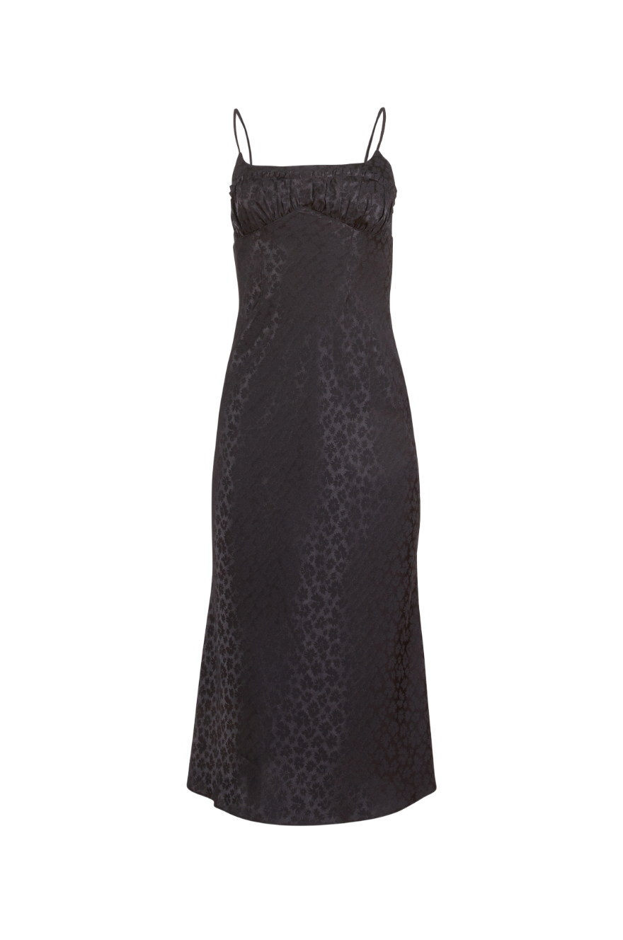 Pansy Jacquard Ruched Bust Dress